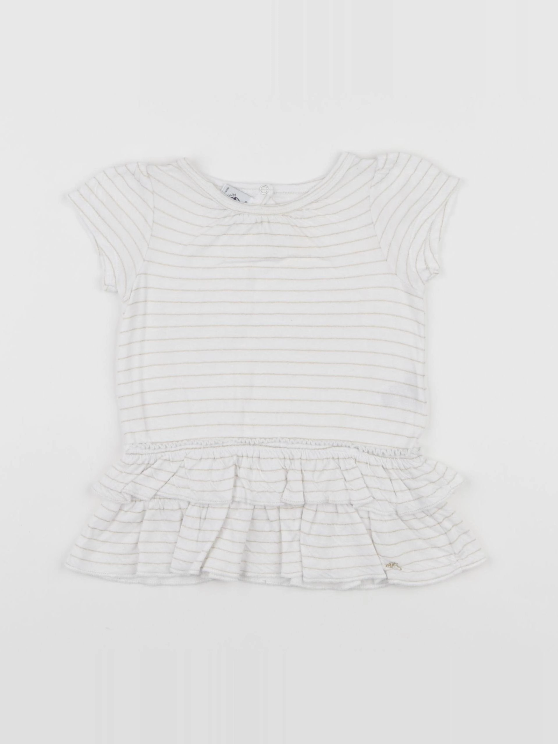 Petit Bateau - robe blanc, or - 6 mois
