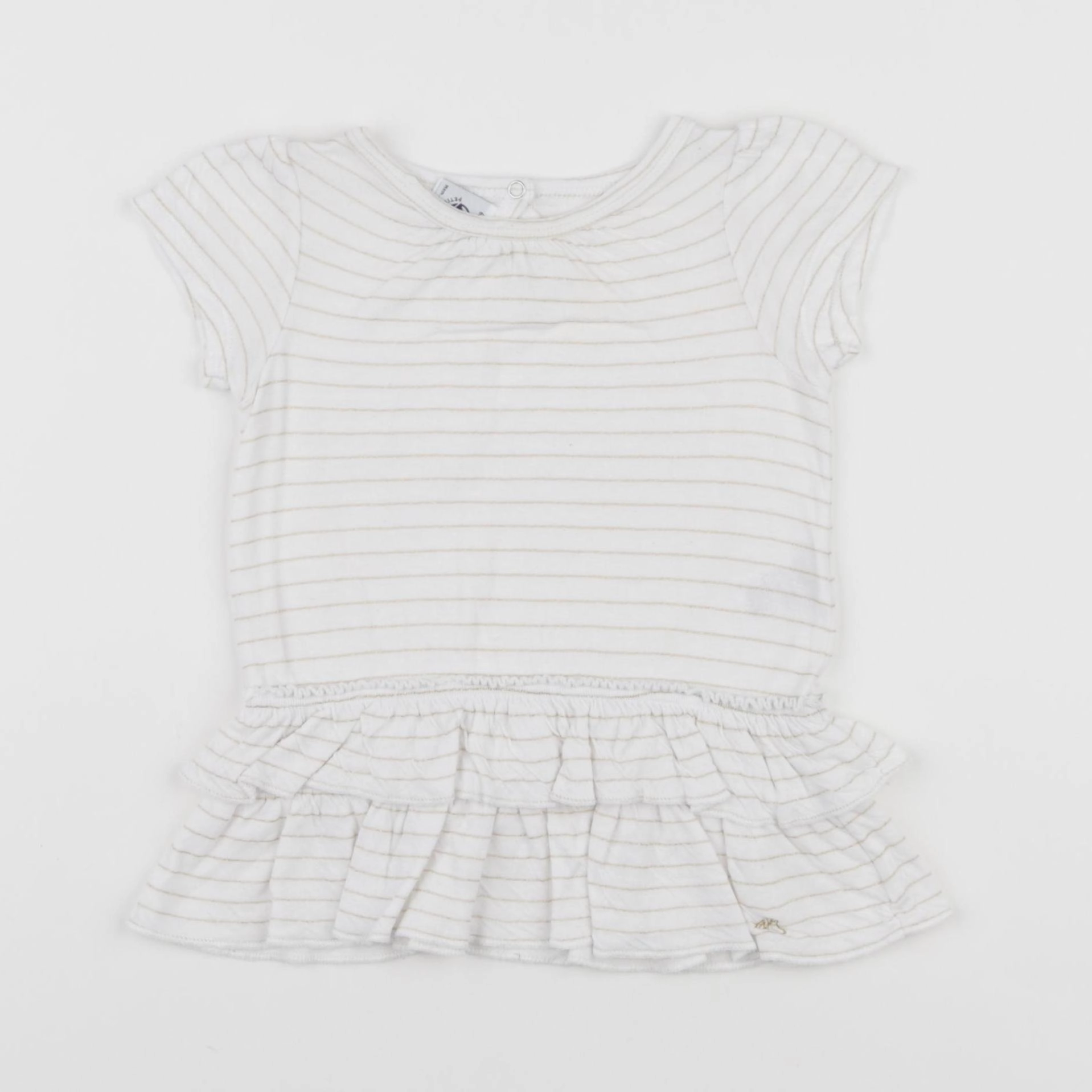 Petit Bateau - robe blanc, or - 6 mois