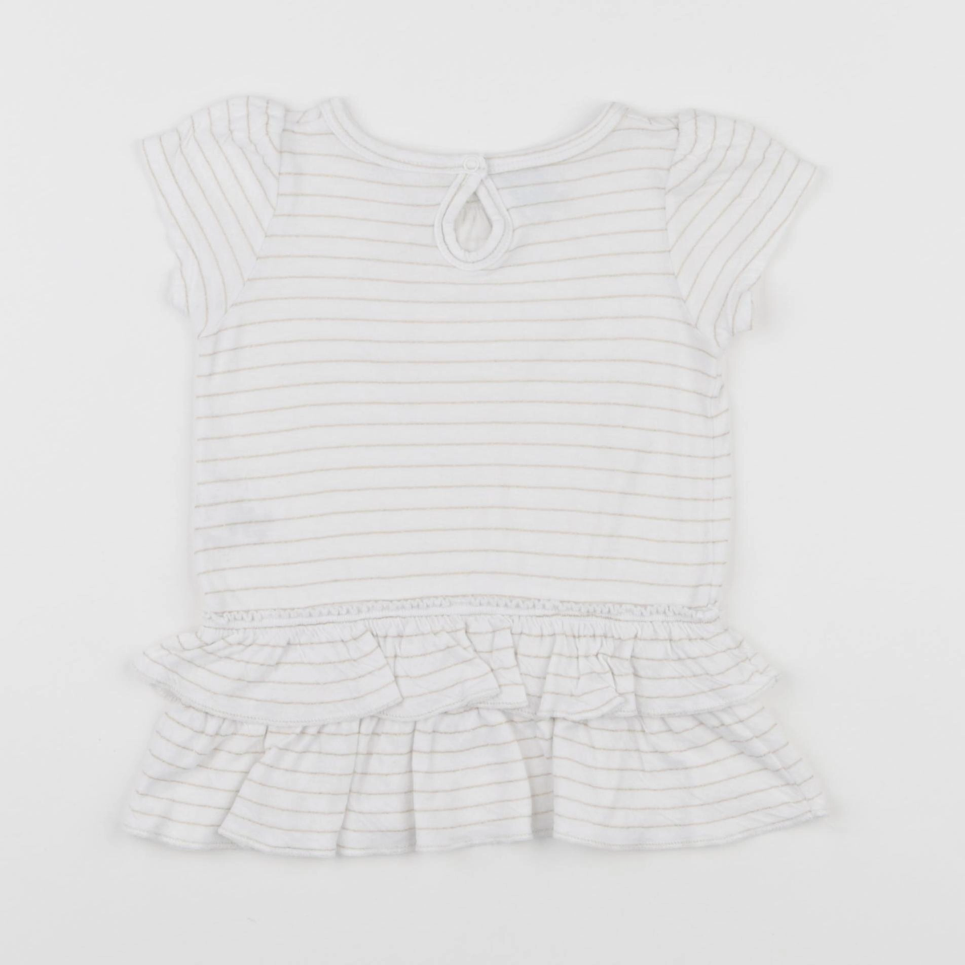 Petit Bateau - robe blanc, or - 6 mois