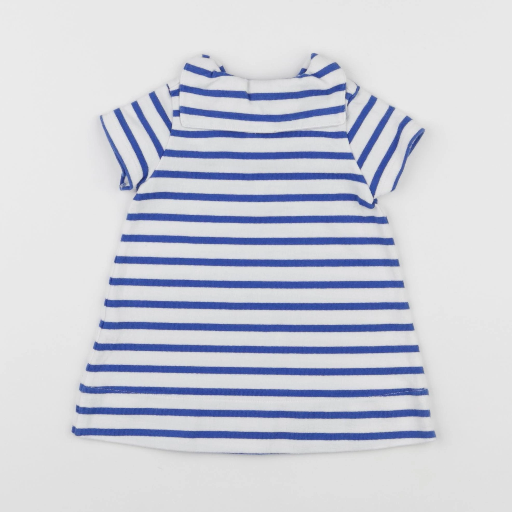 Petit Bateau - robe blanc, bleu - 6 mois