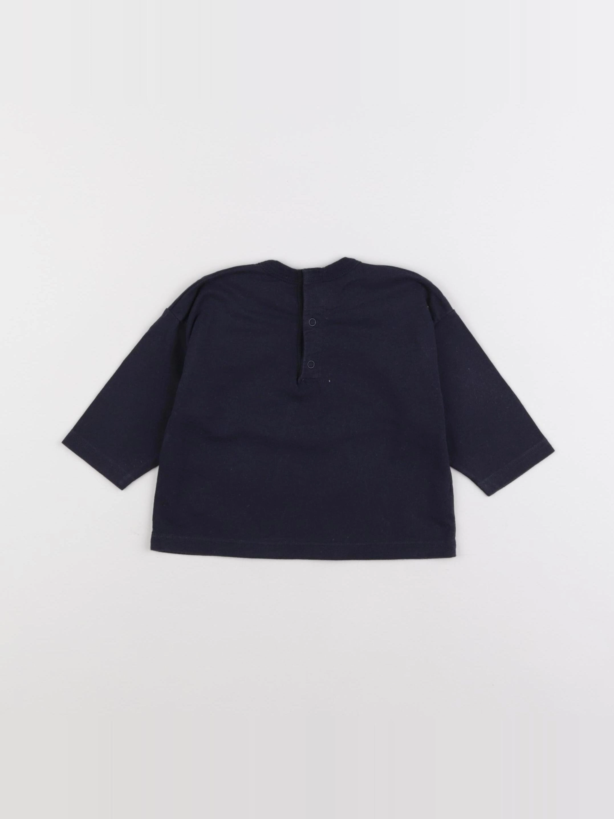 Petit Bateau - tee-shirt bleu - 6 mois