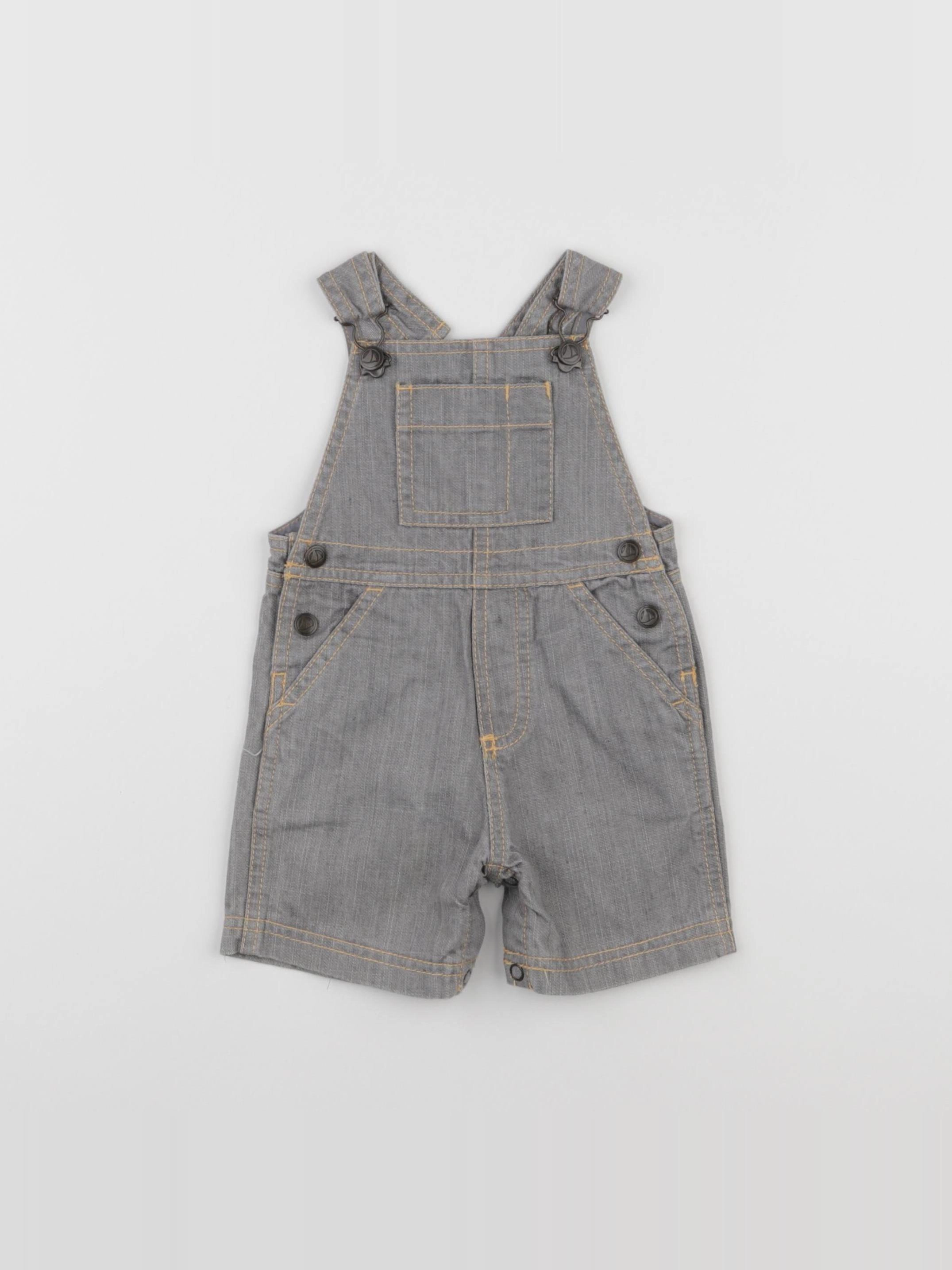 Petit Bateau - salopette gris - 6 mois