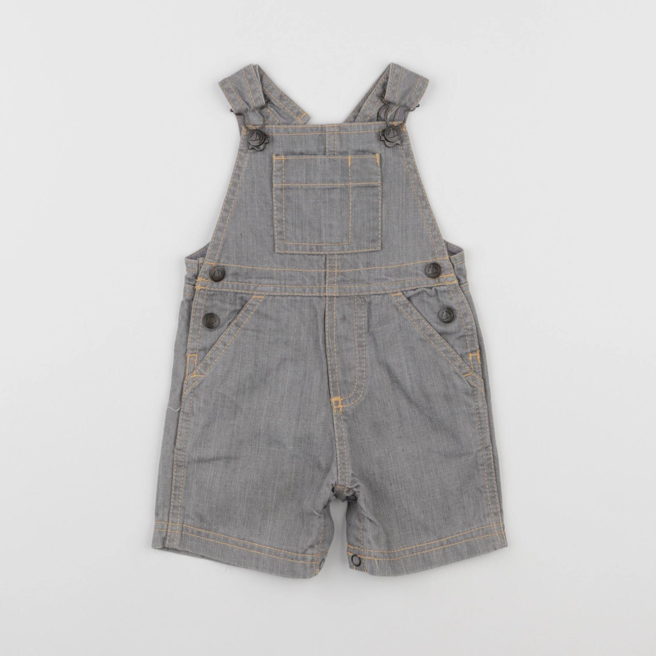 Petit Bateau - salopette gris - 6 mois