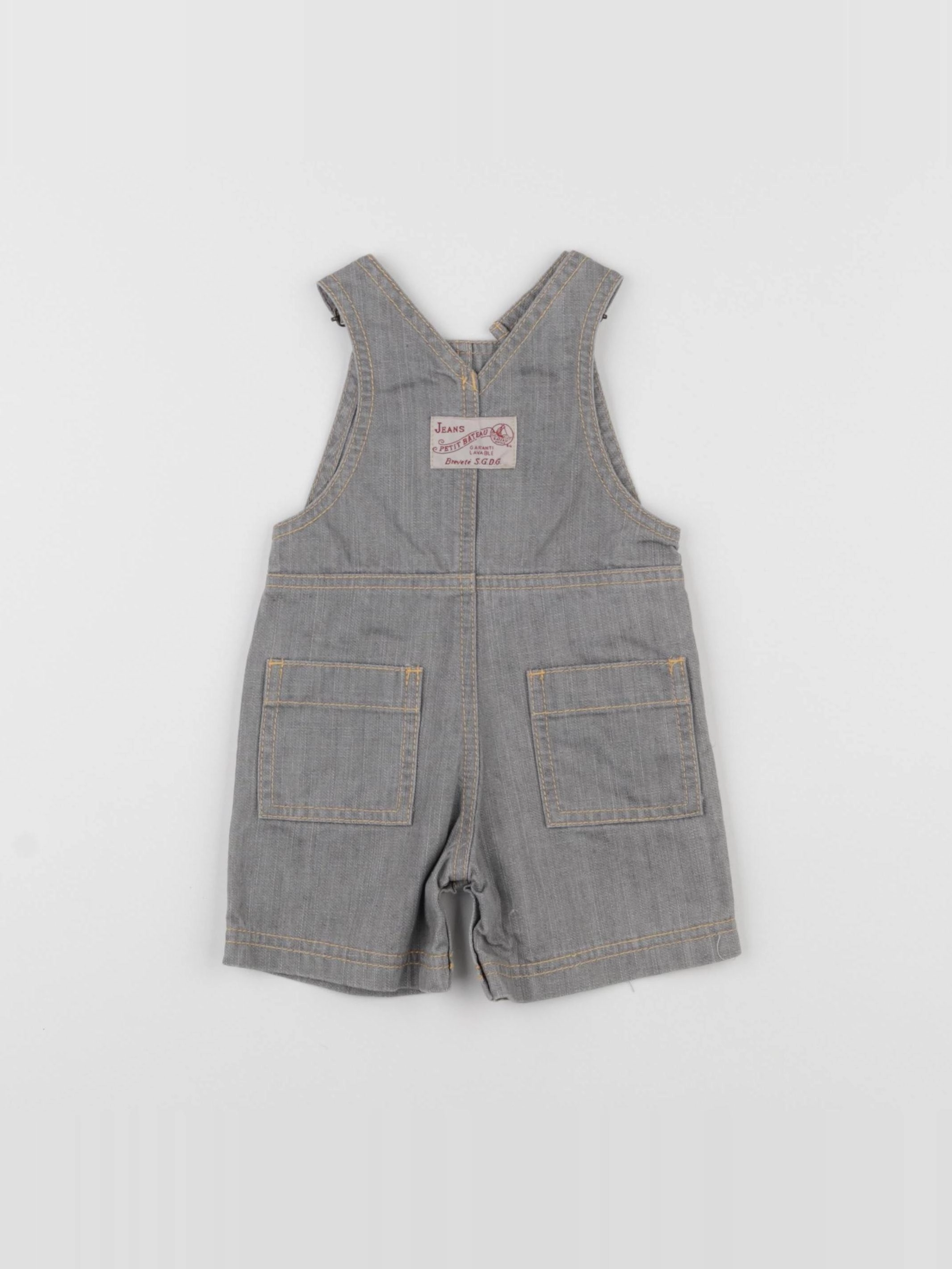 Petit Bateau - salopette gris - 6 mois