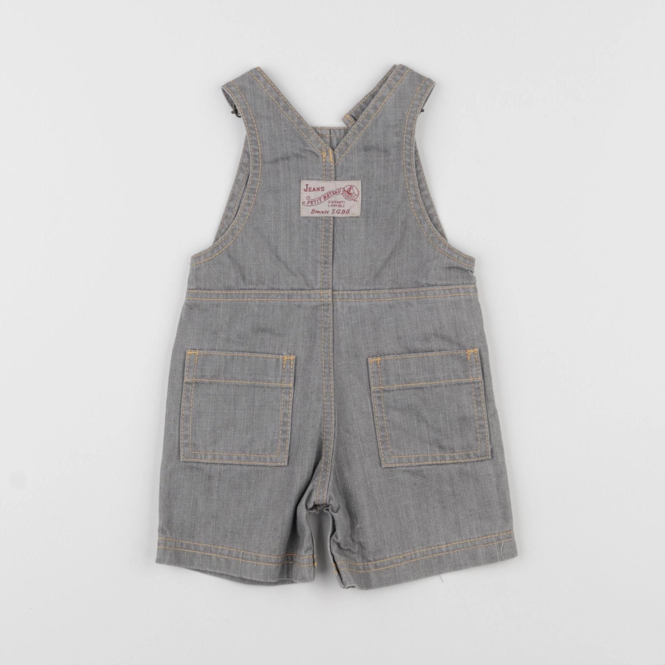 Petit Bateau - salopette gris - 6 mois