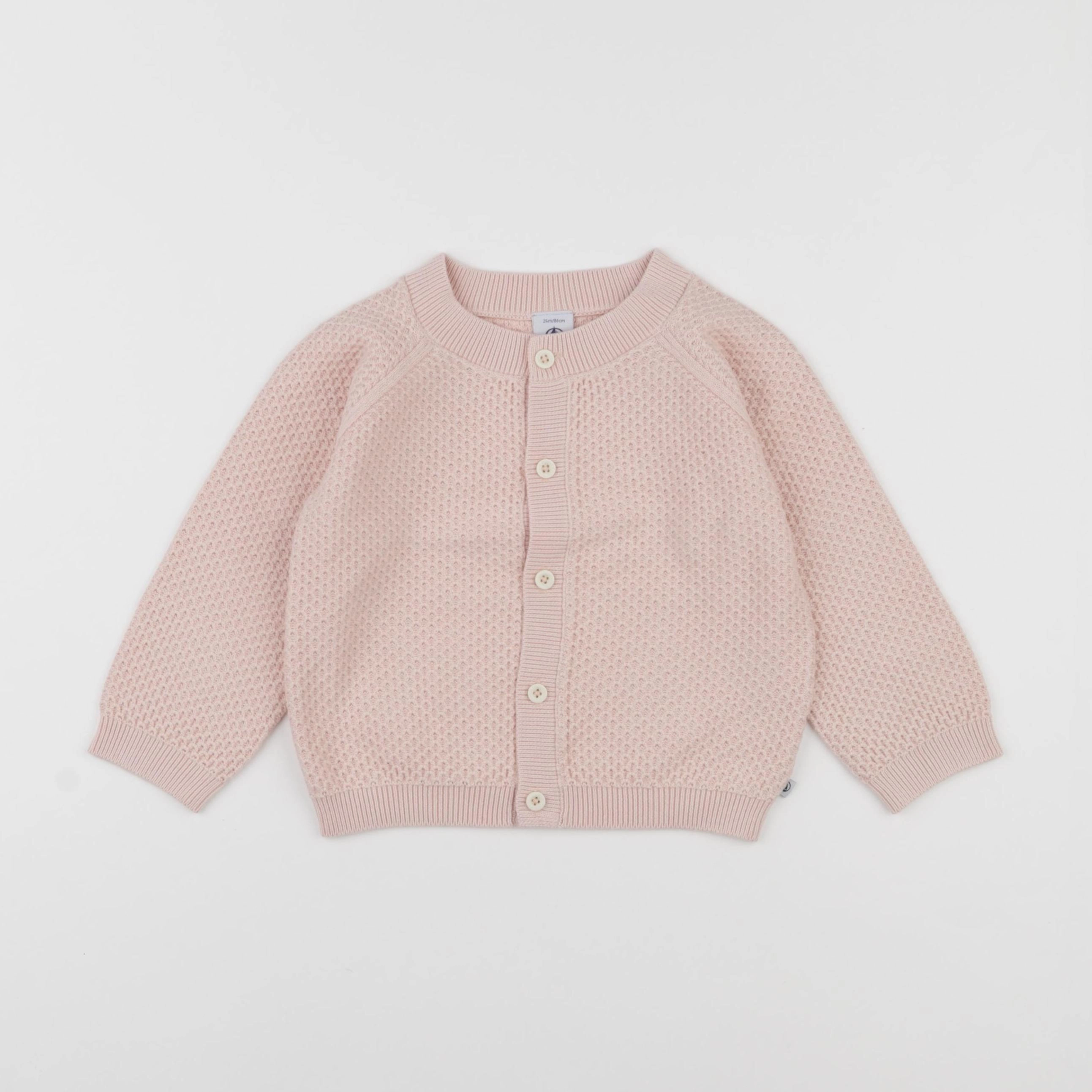 Petit Bateau - gilet rose - 2 ans