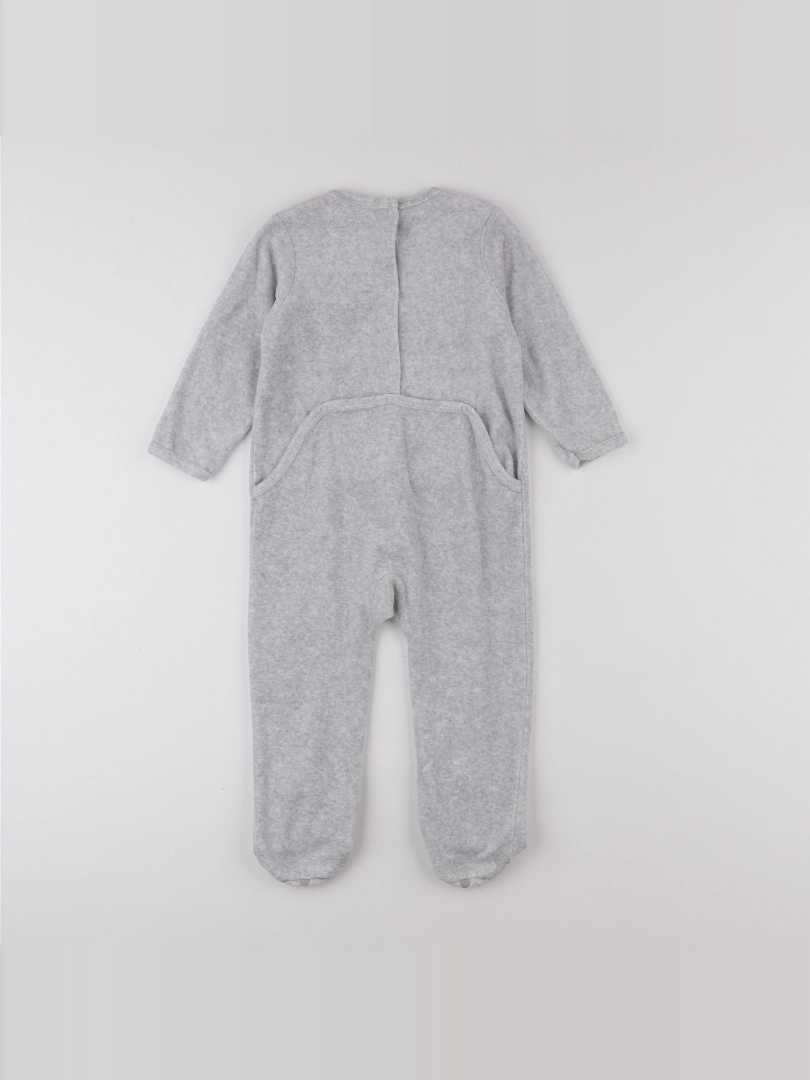 Vertbaudet - pyjama velours gris - 2 ans