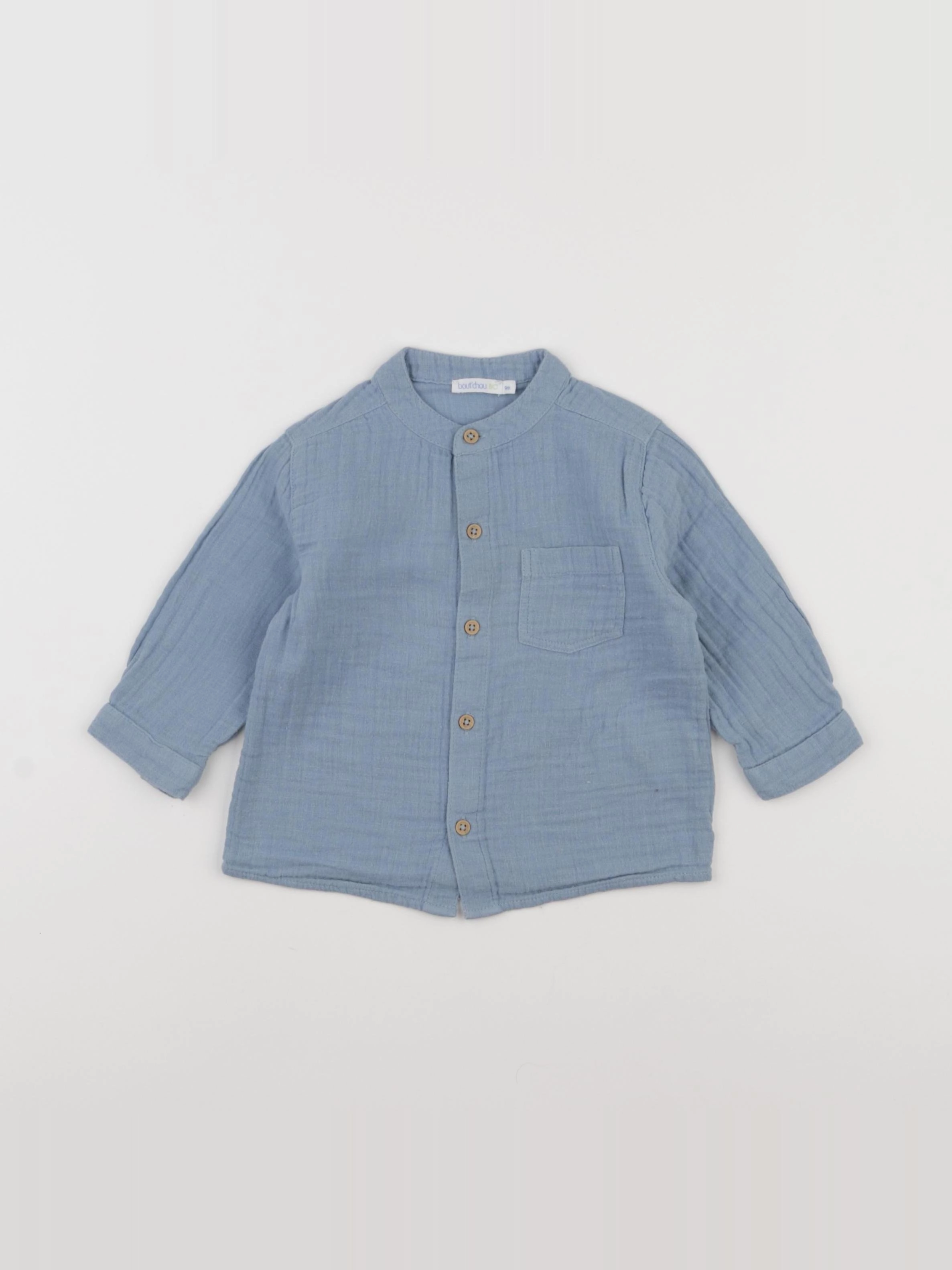 Boutchou - chemise bleu - 9 mois