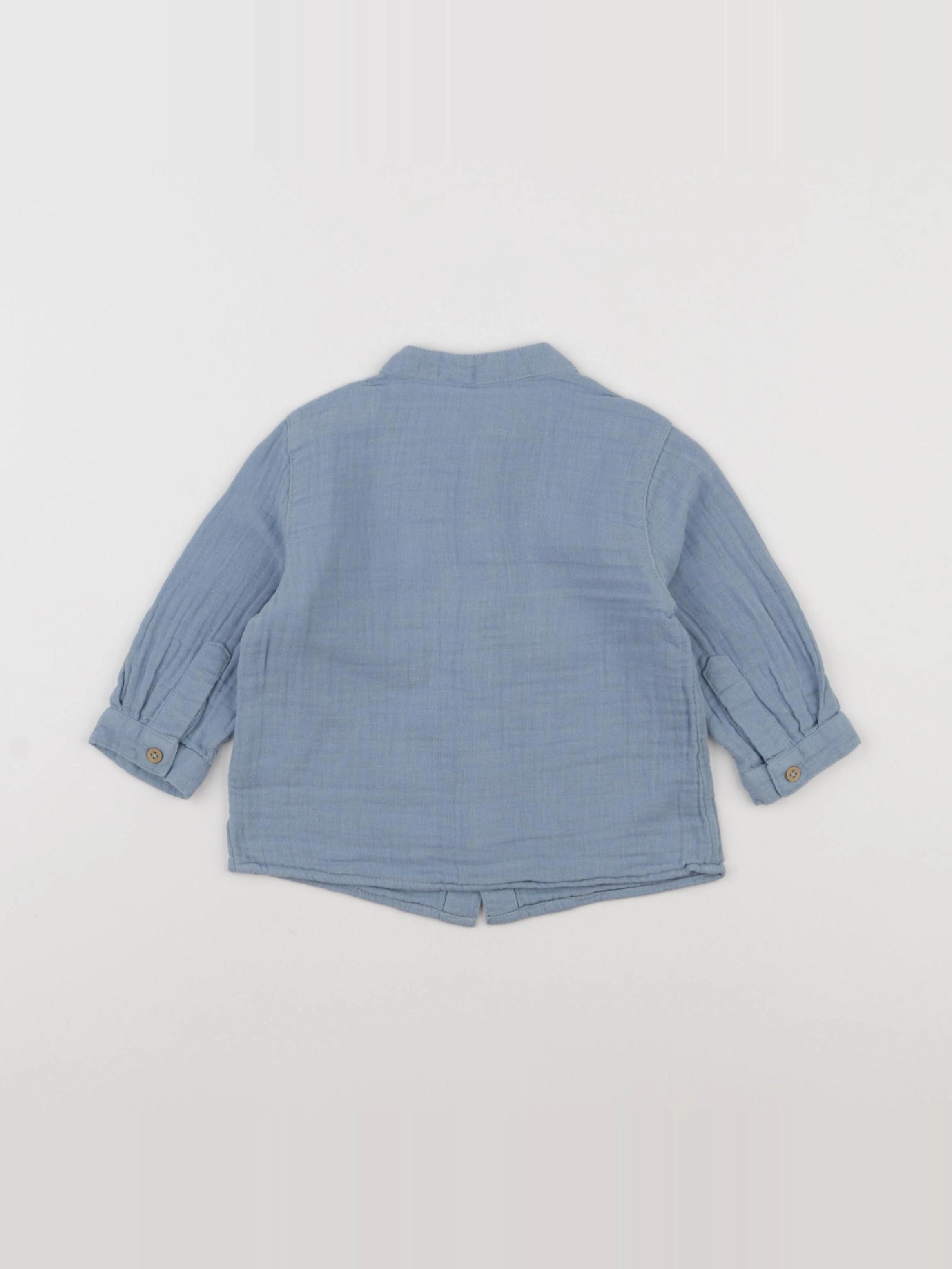 Boutchou - chemise bleu - 9 mois