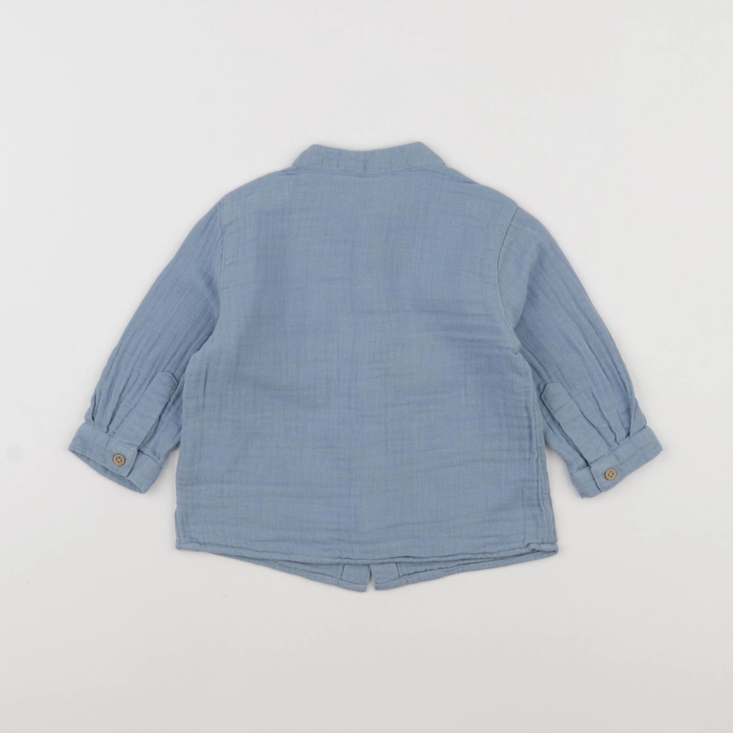 Boutchou - chemise bleu - 9 mois