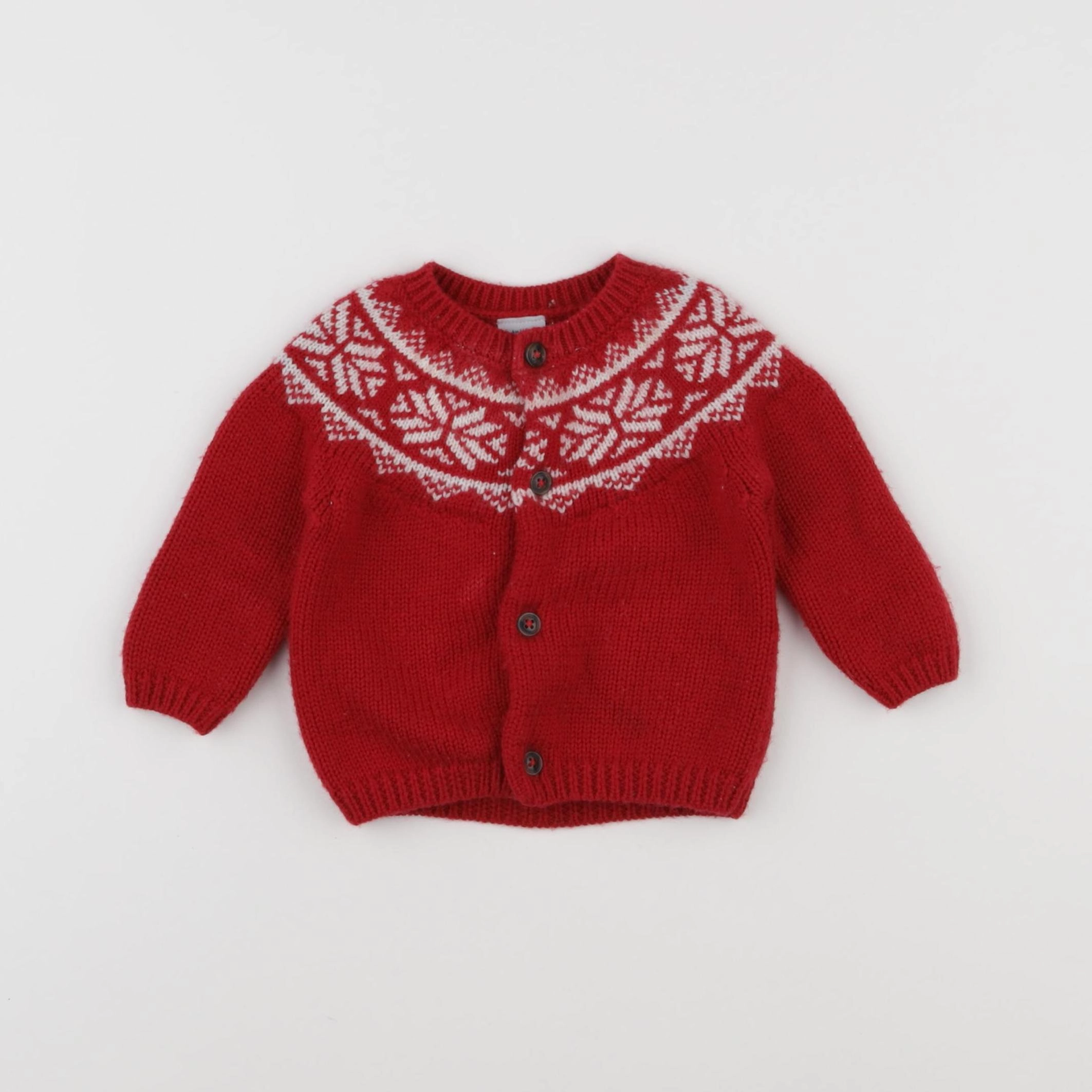 Petit Bateau - gilet rouge - 6 mois