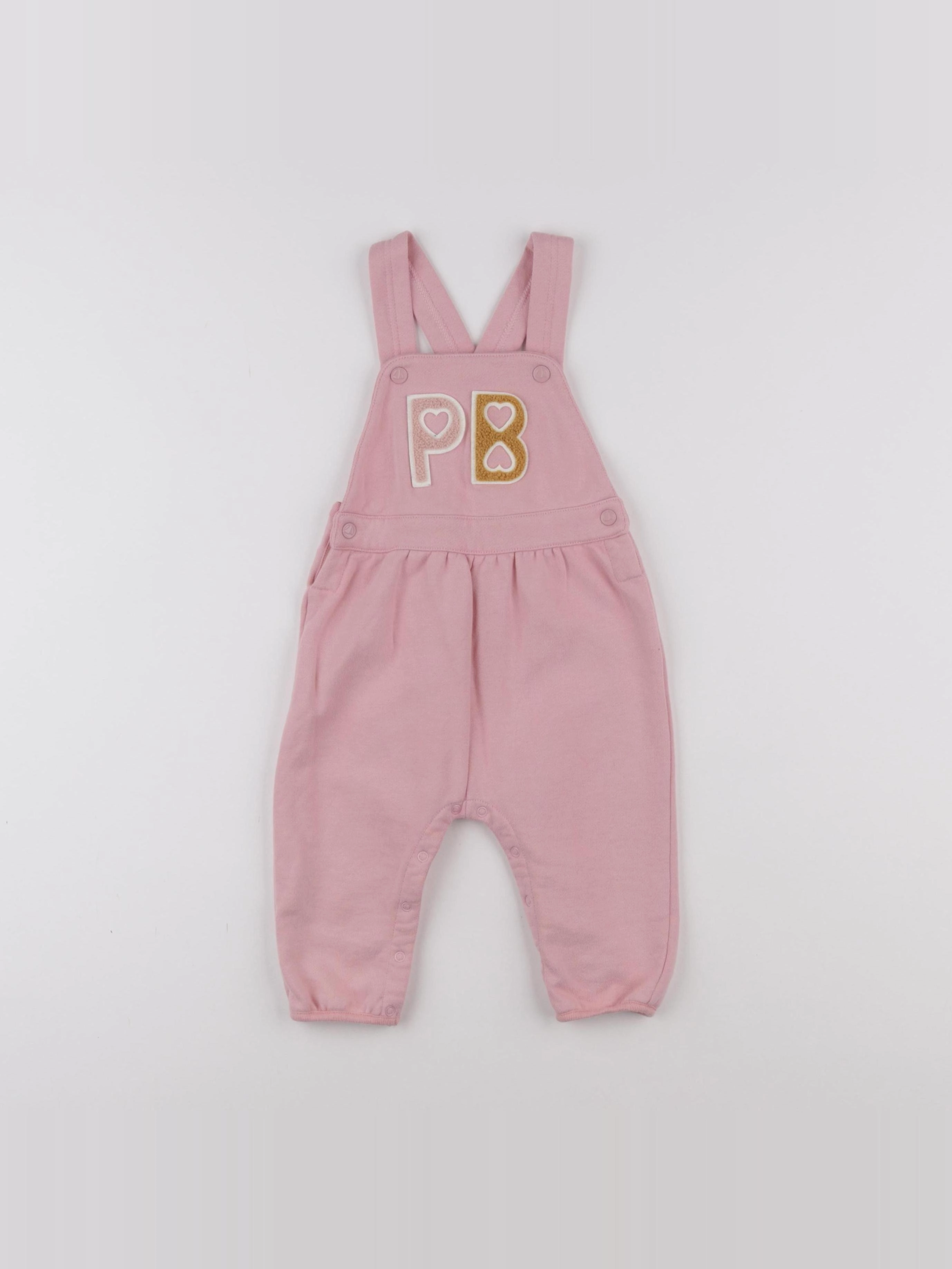 Petit Bateau - salopette rose - 12 mois