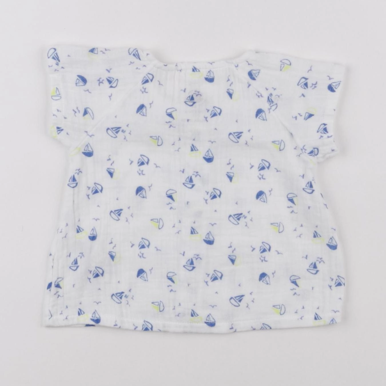 Petit Bateau - chemise bleu - 3 mois
