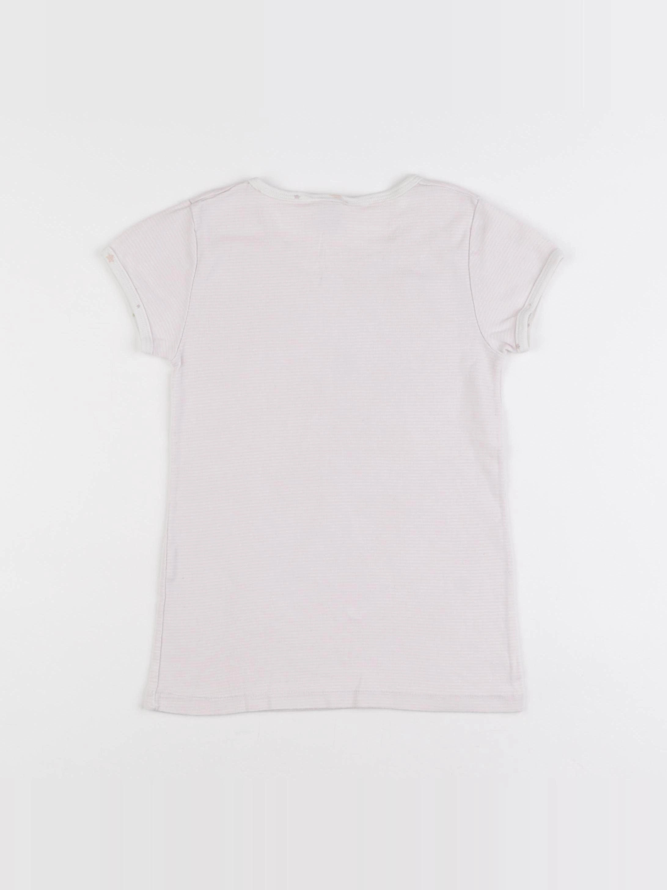 Petit Bateau - maillot de corps blanc, rose - 10 ans
