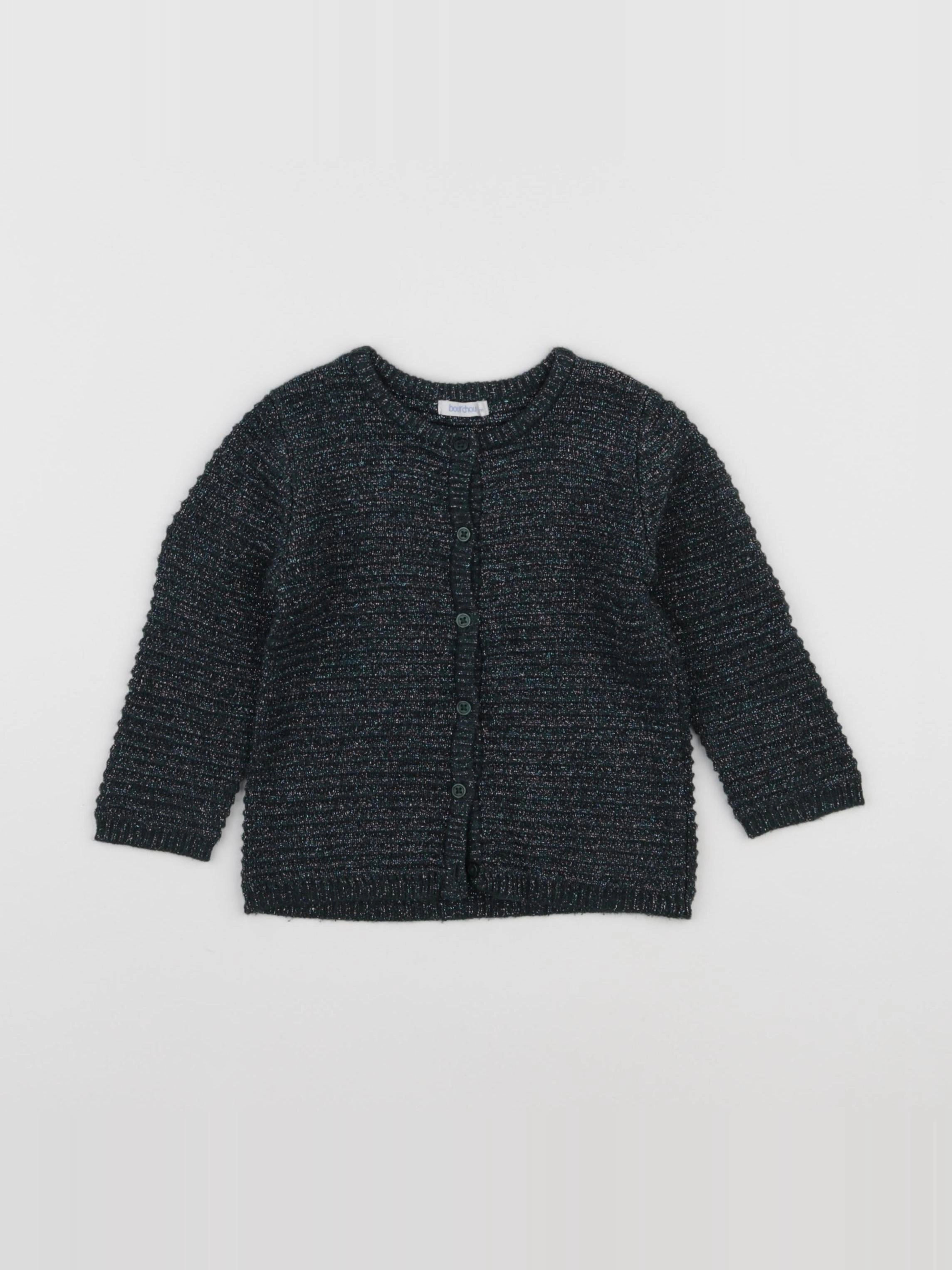 Boutchou - gilet vert, argent - 2 ans
