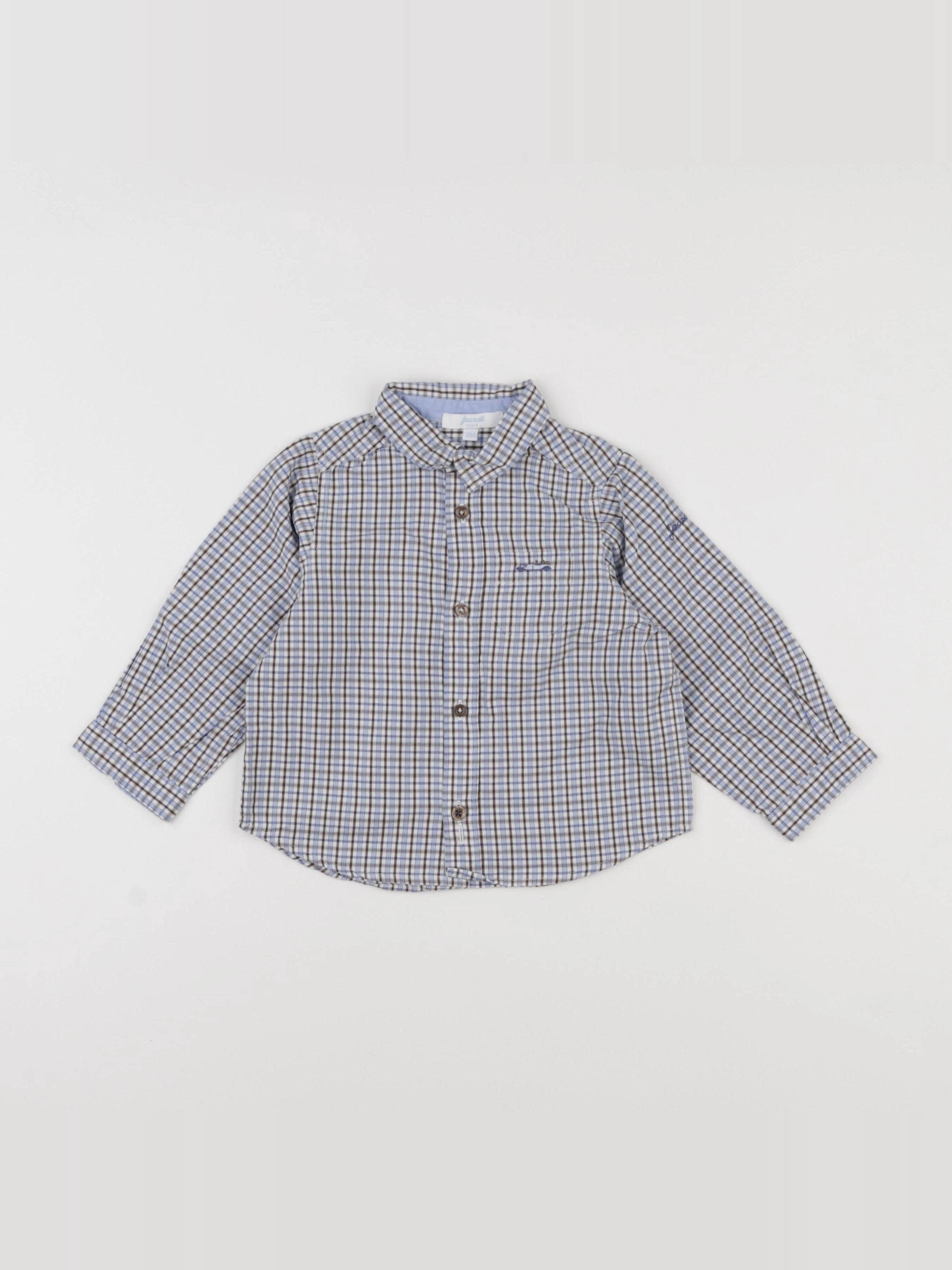 Jacadi - chemise blanc, bleu - 18 mois