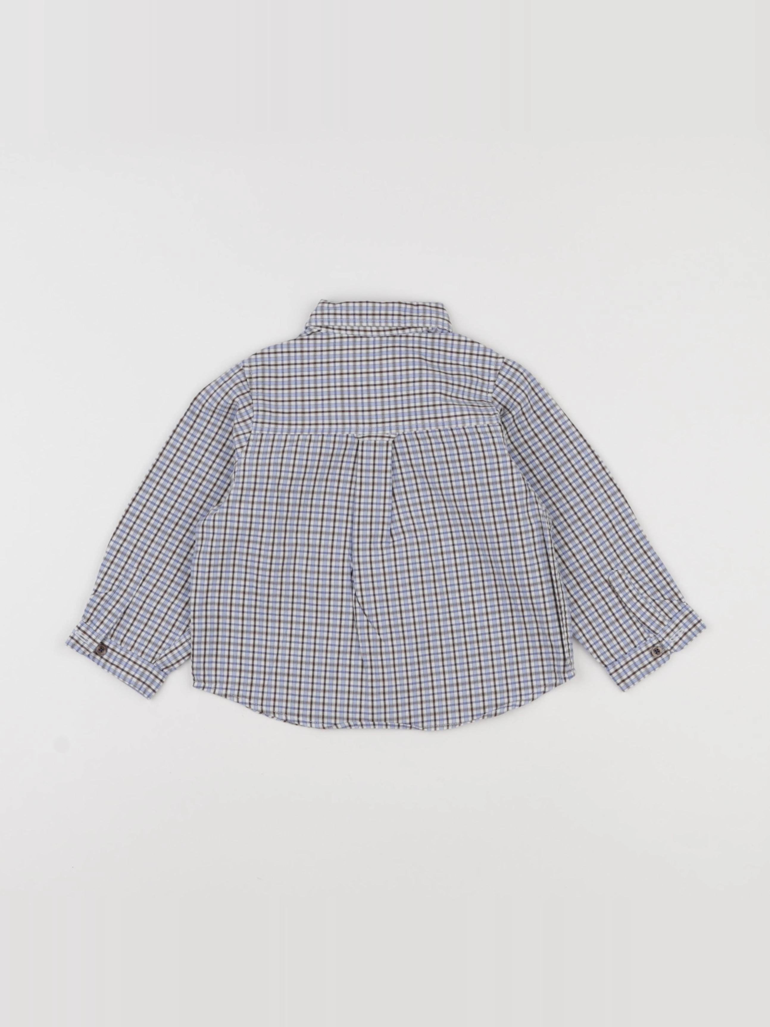 Jacadi - chemise blanc, bleu - 18 mois
