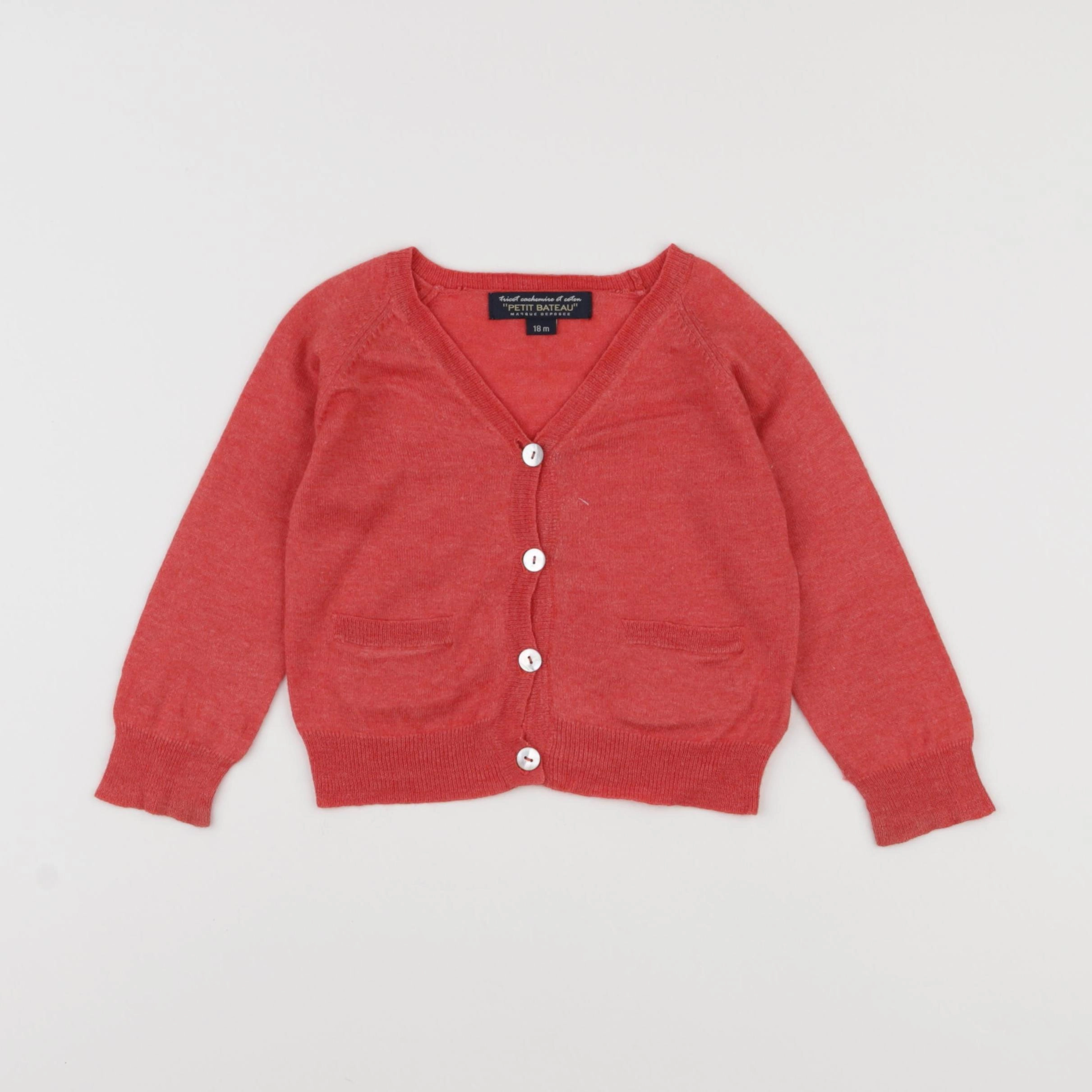 Petit Bateau - gilet rose - 18 mois