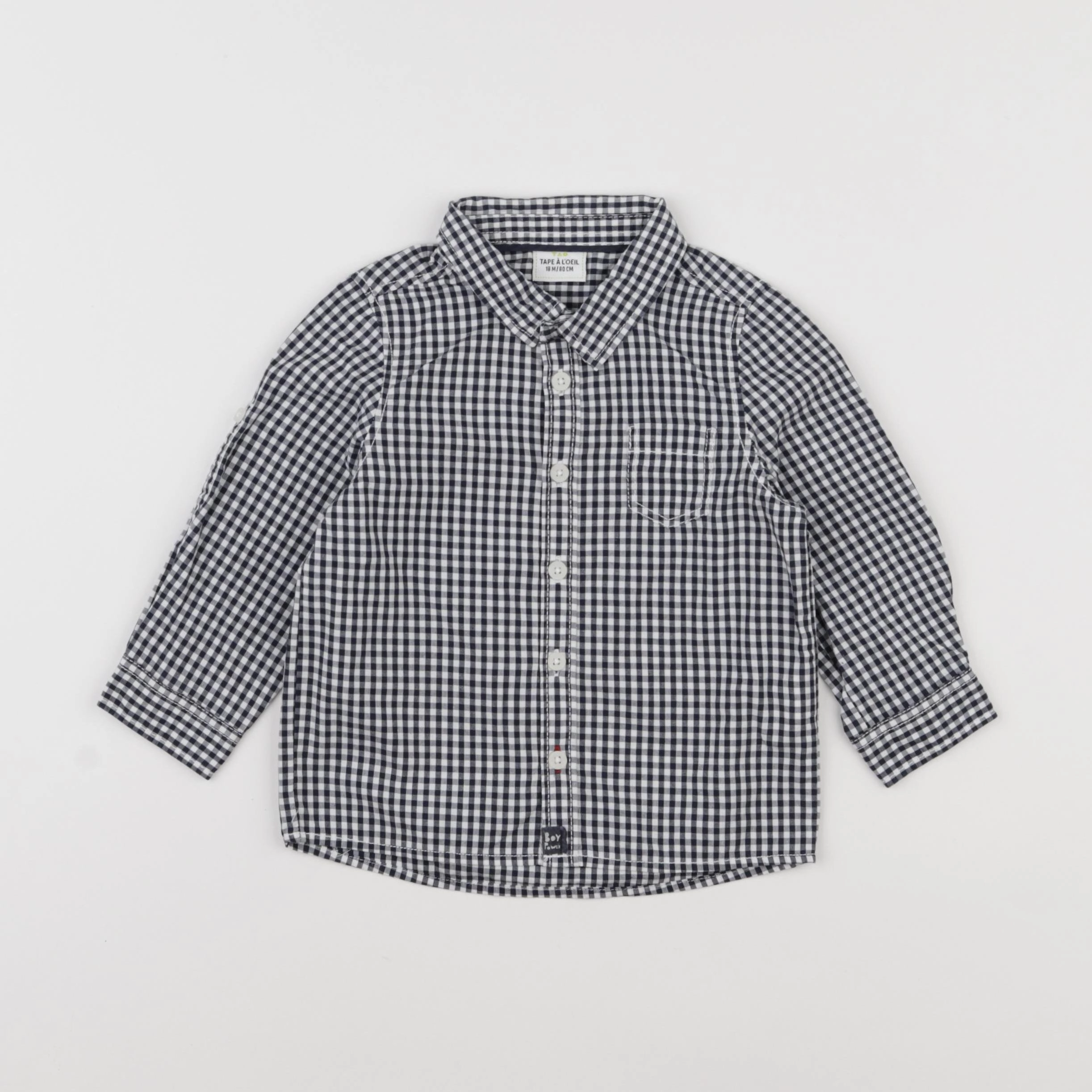 Tape à l'oeil - chemise blanc, noir - 18 mois