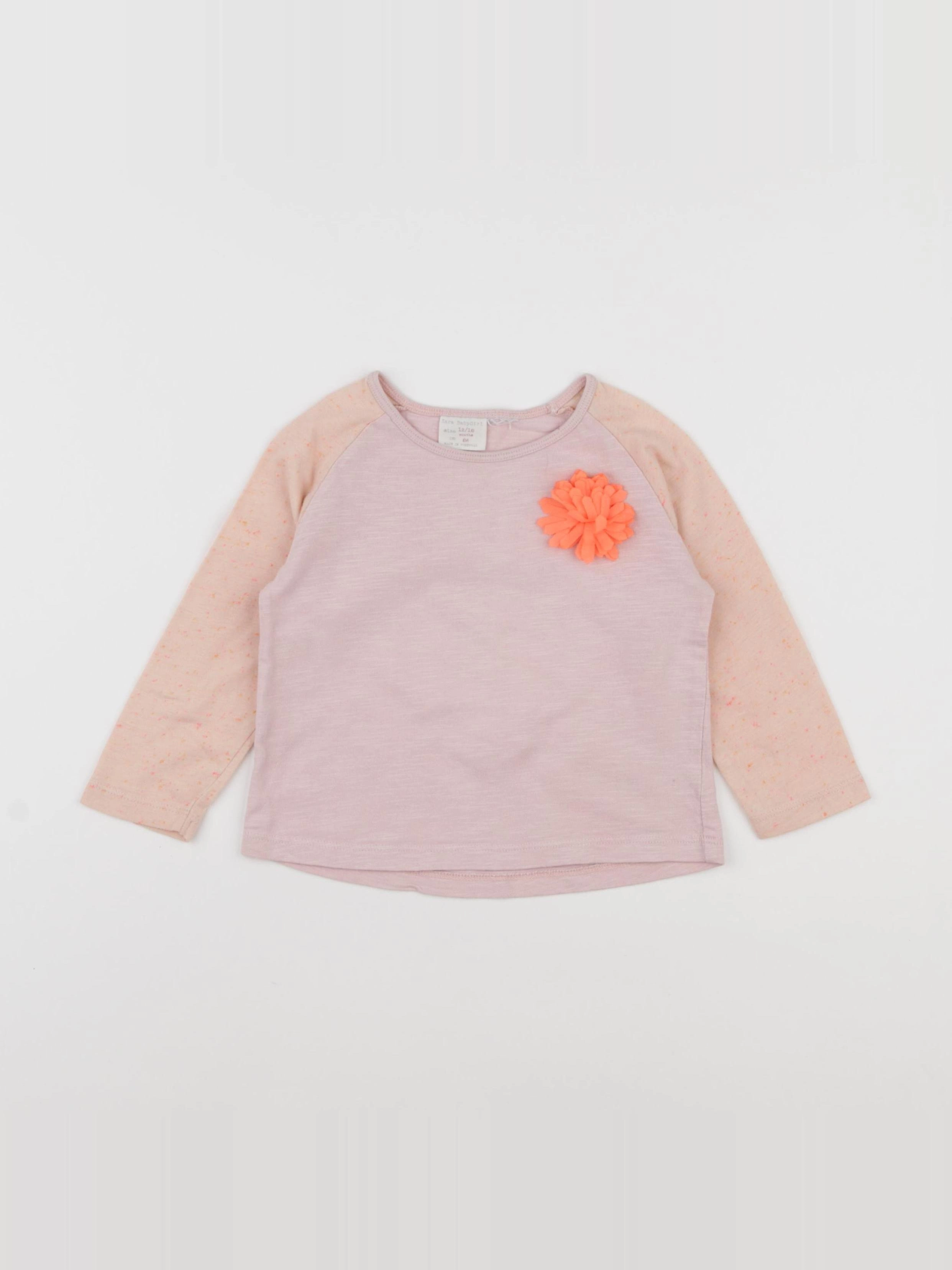 Zara - tee-shirt rose - 12/18 mois
