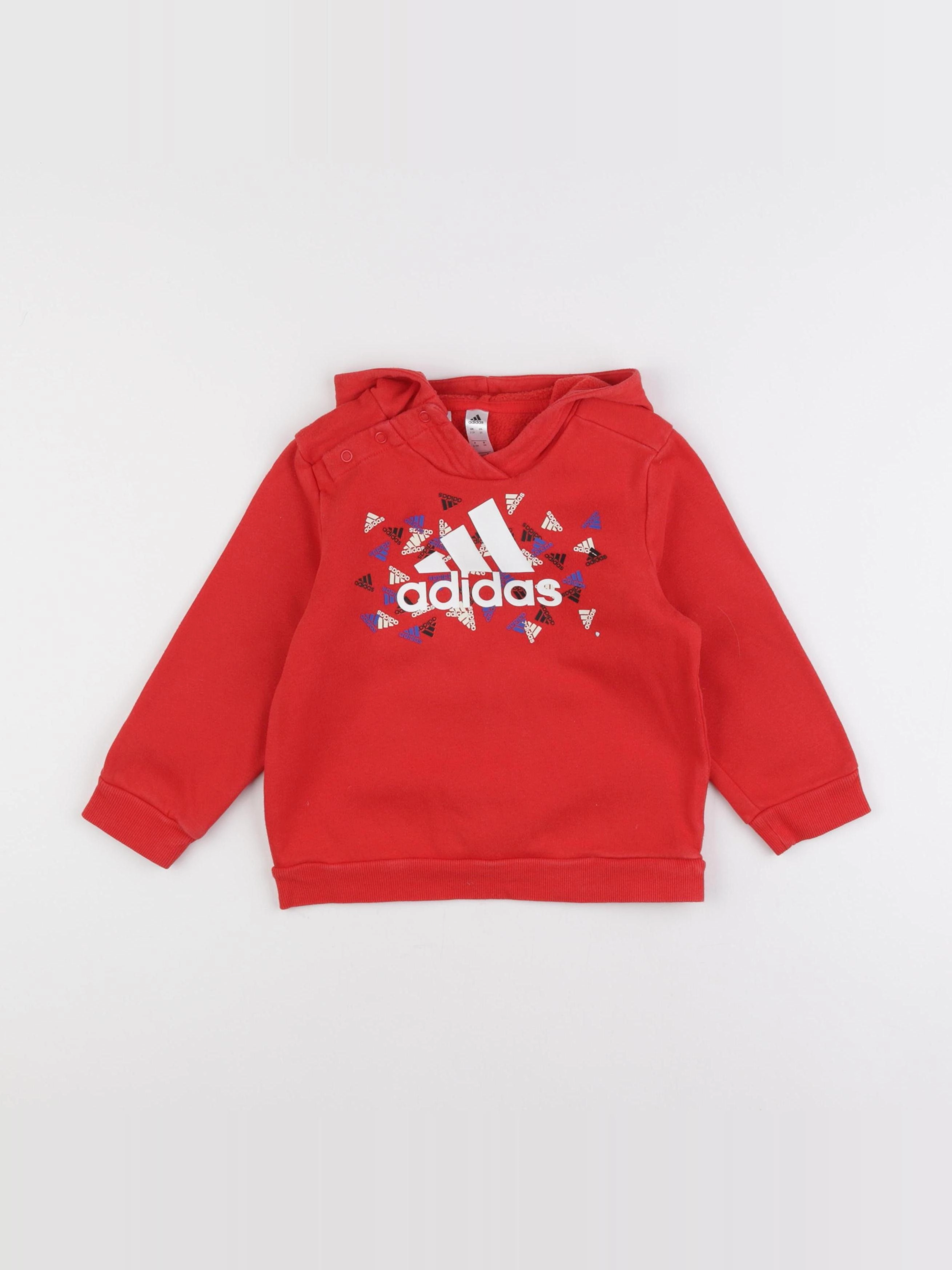 Adidas - sweat rouge - 2/3 ans
