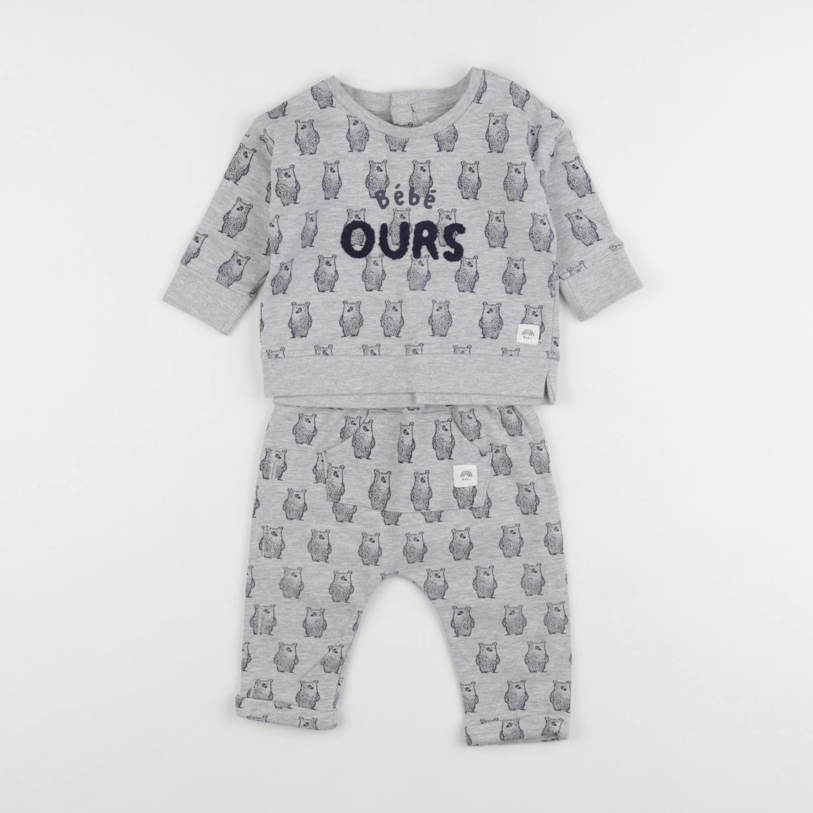 La Redoute - ensemble gris - 6 mois