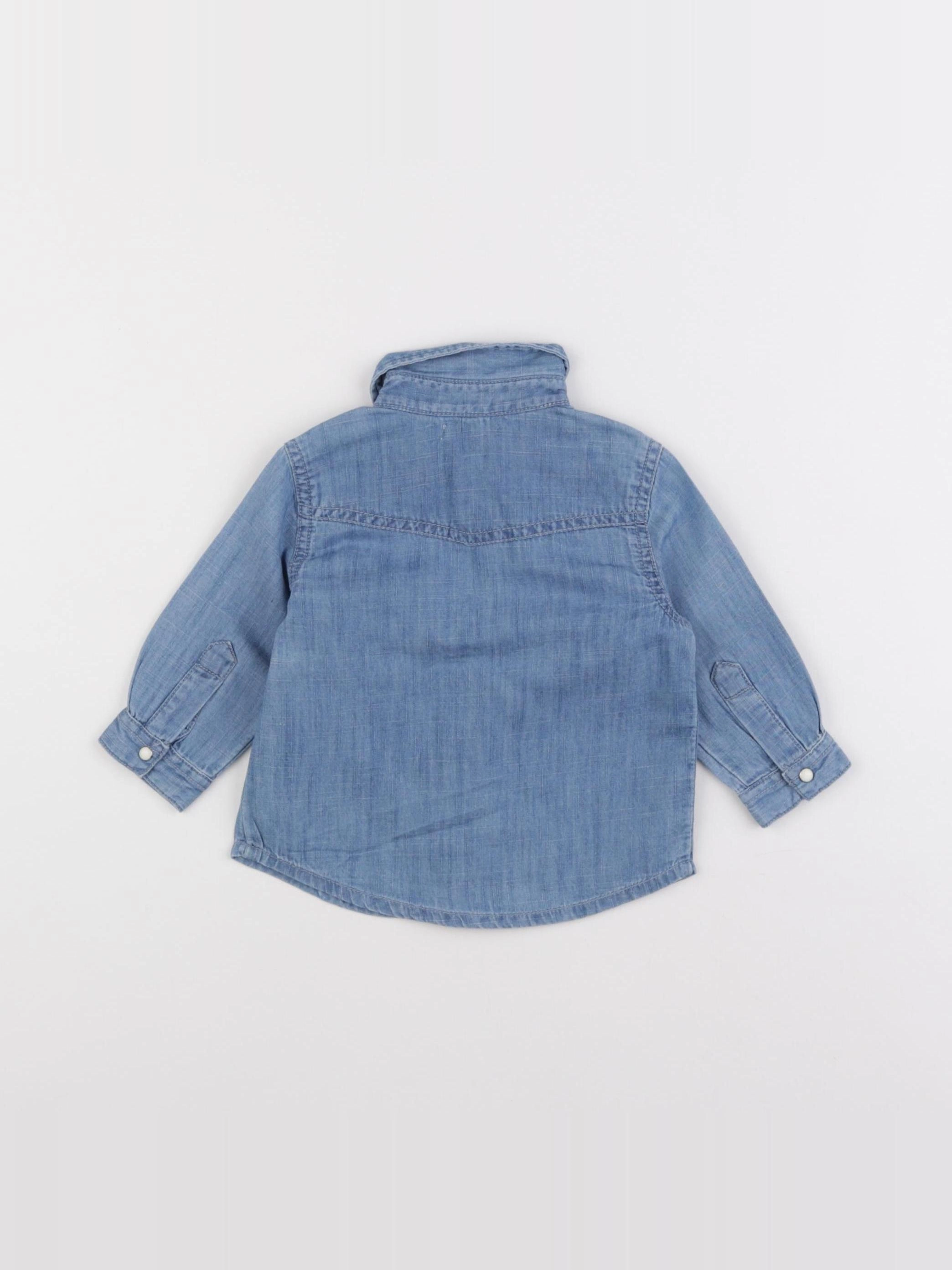 Boutchou - chemise bleu - 6 mois