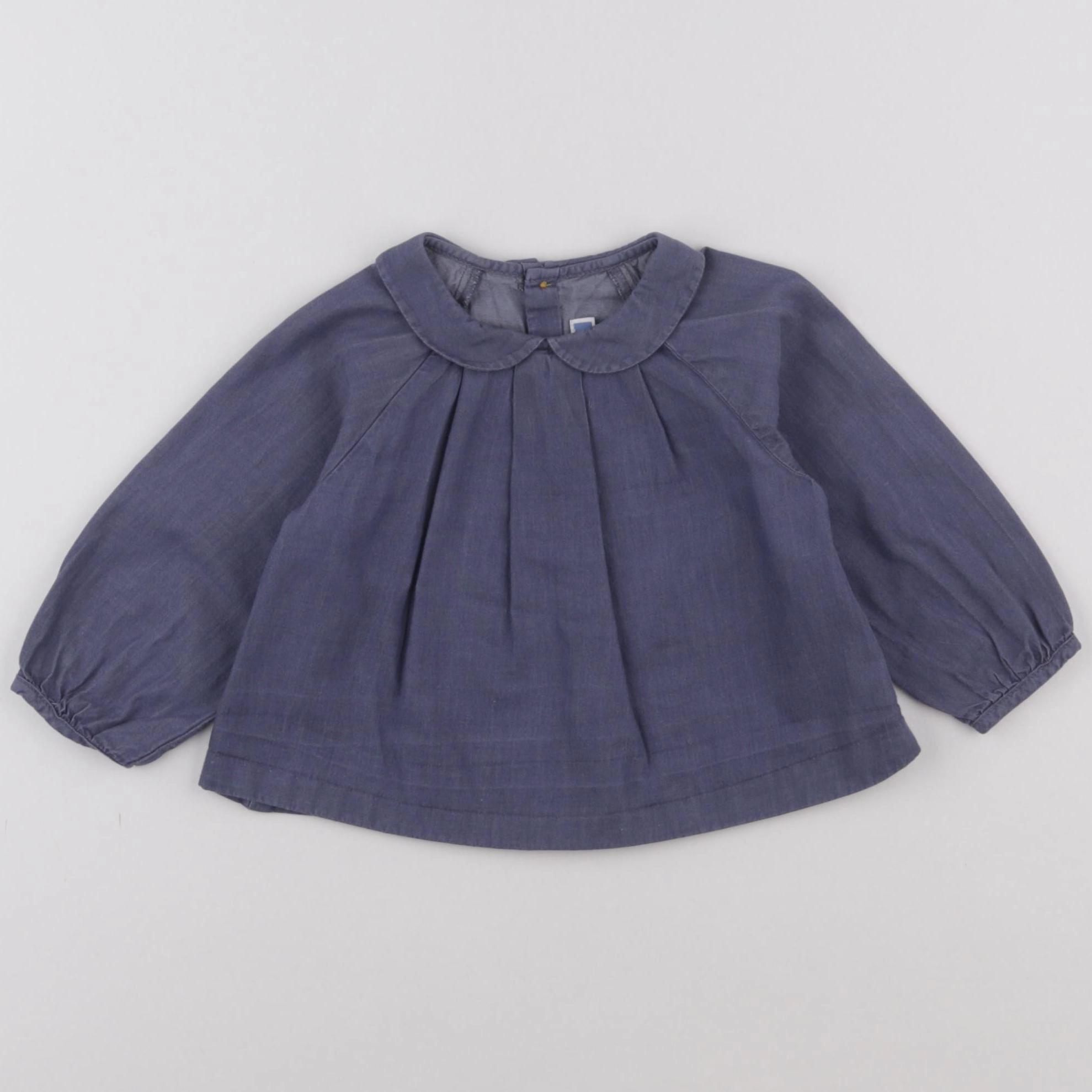 Jacadi - blouse bleu - 12 mois