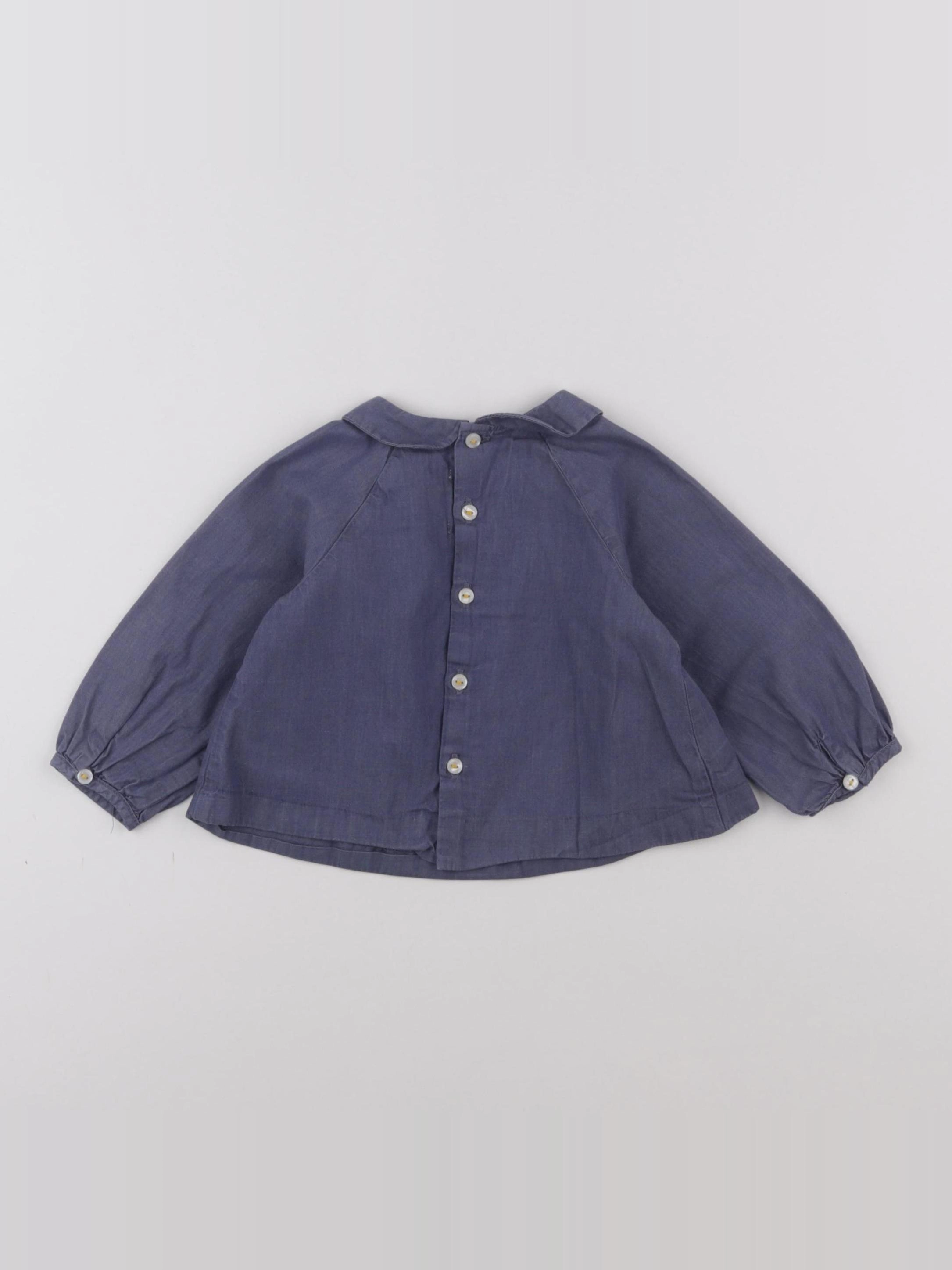 Jacadi - blouse bleu - 12 mois