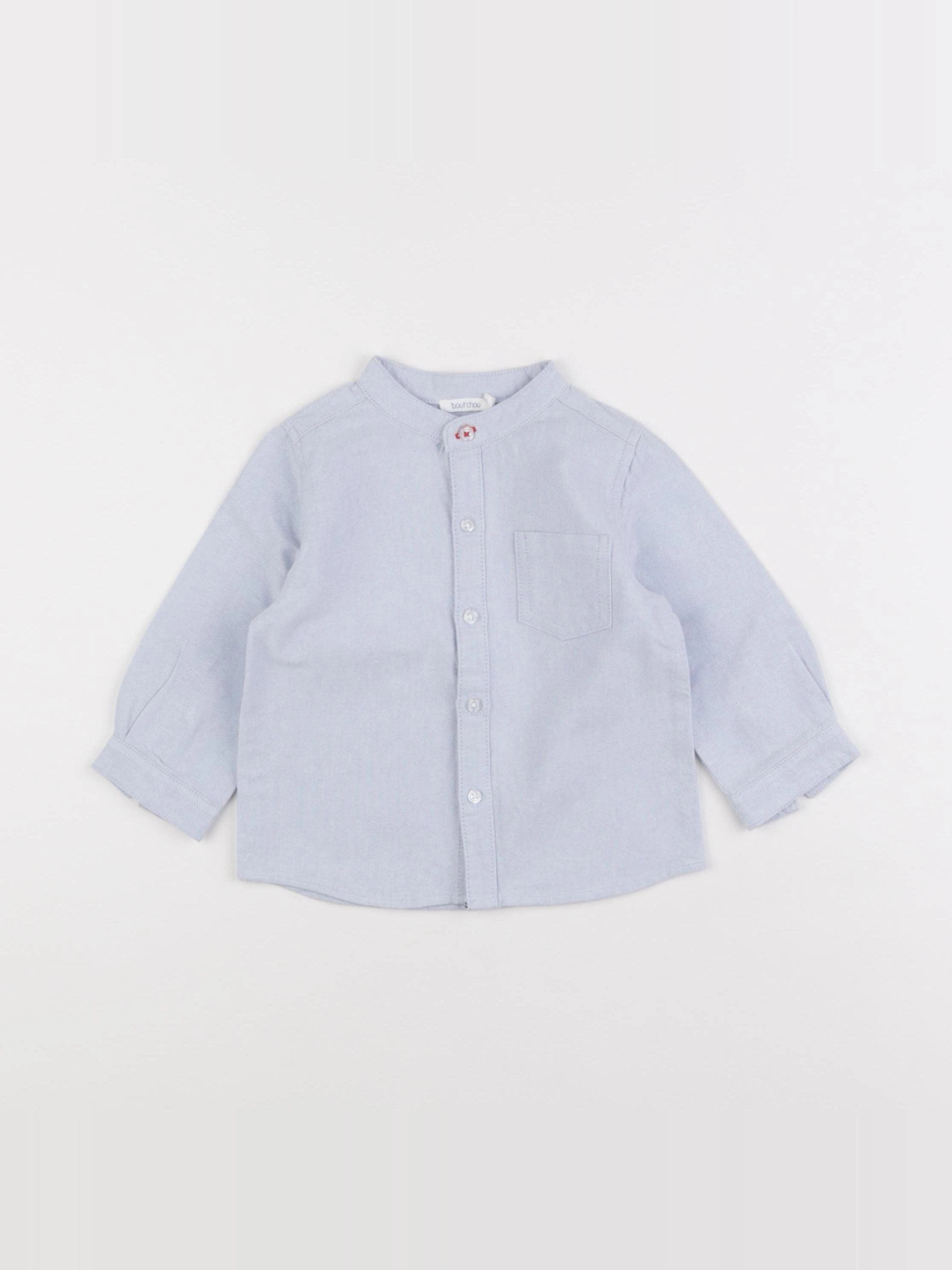 Boutchou - chemise bleu - 12 mois