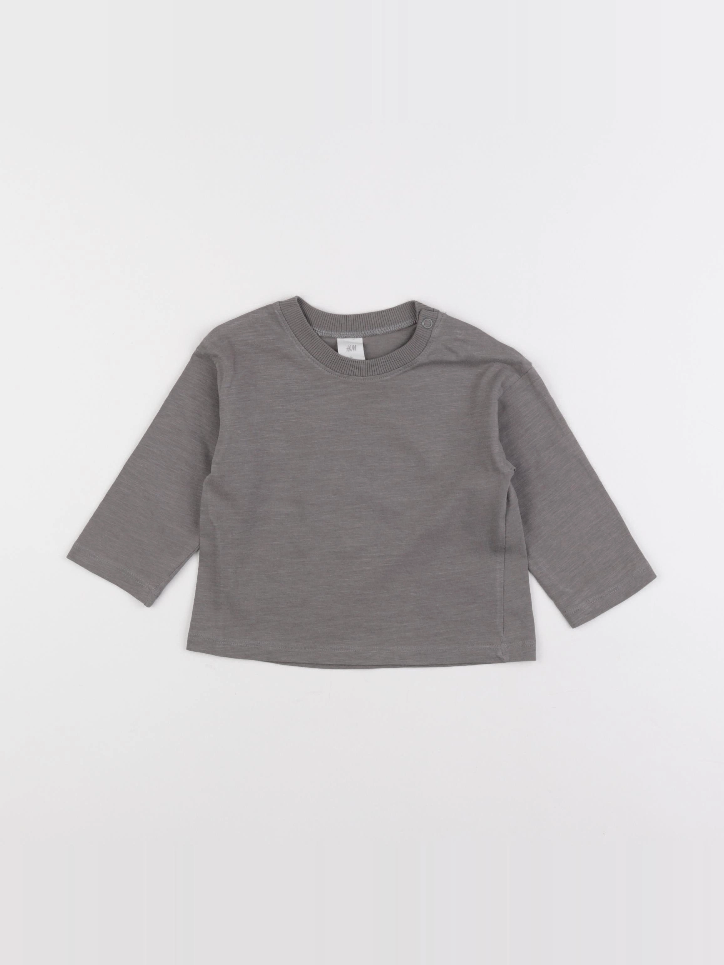 H&M - tee-shirt gris - 6/9 mois