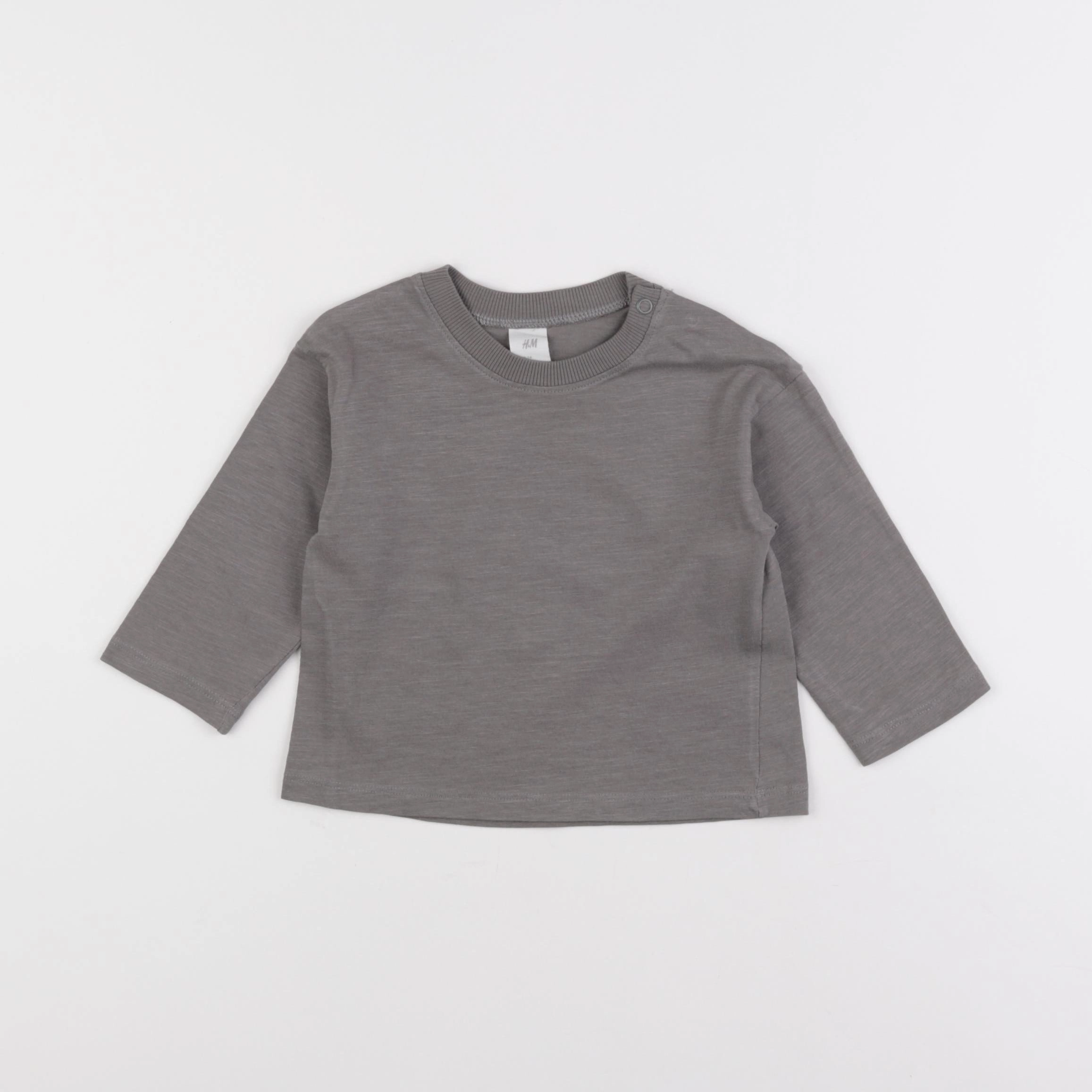 H&M - tee-shirt gris - 6/9 mois