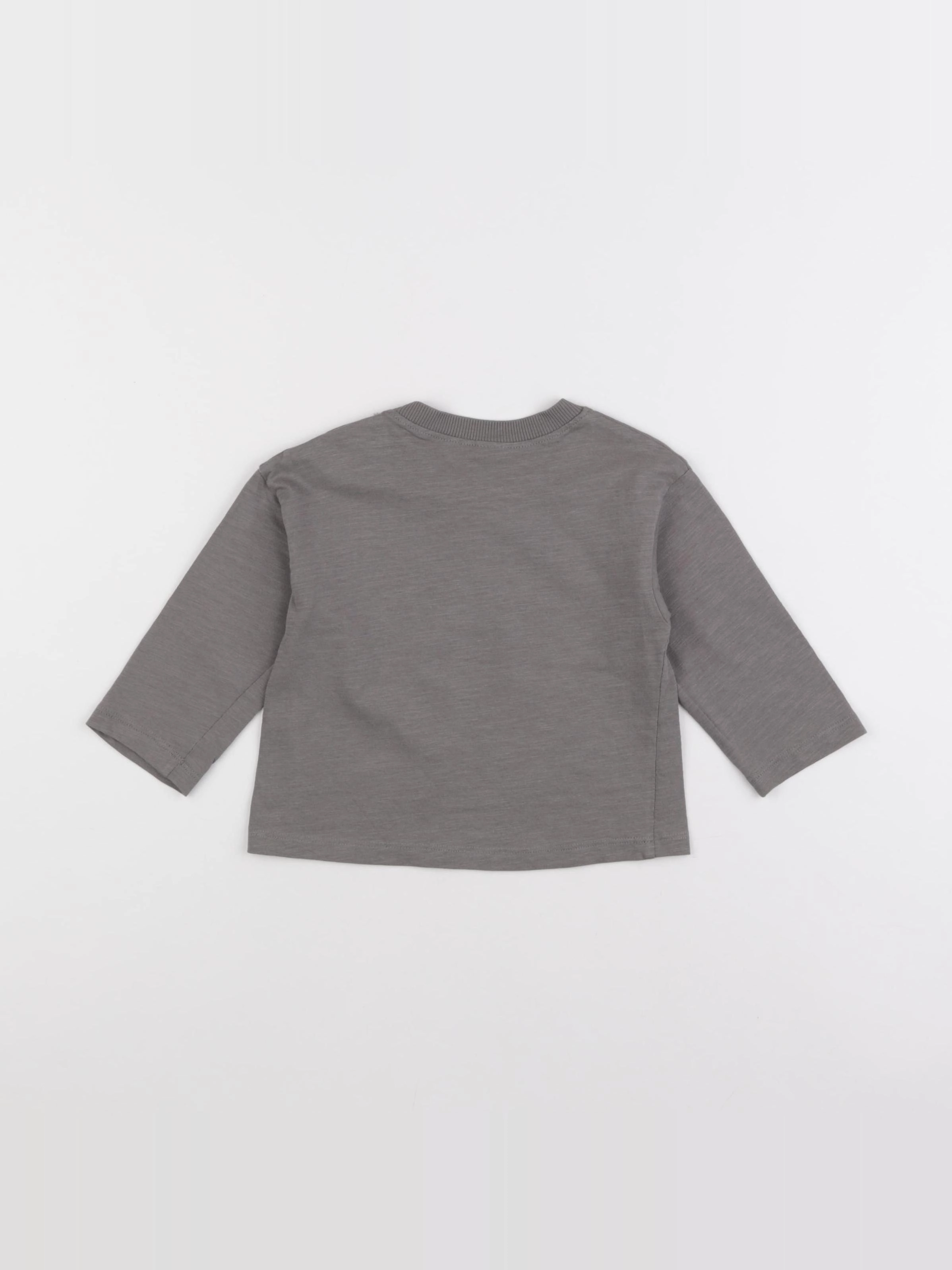 H&M - tee-shirt gris - 6/9 mois