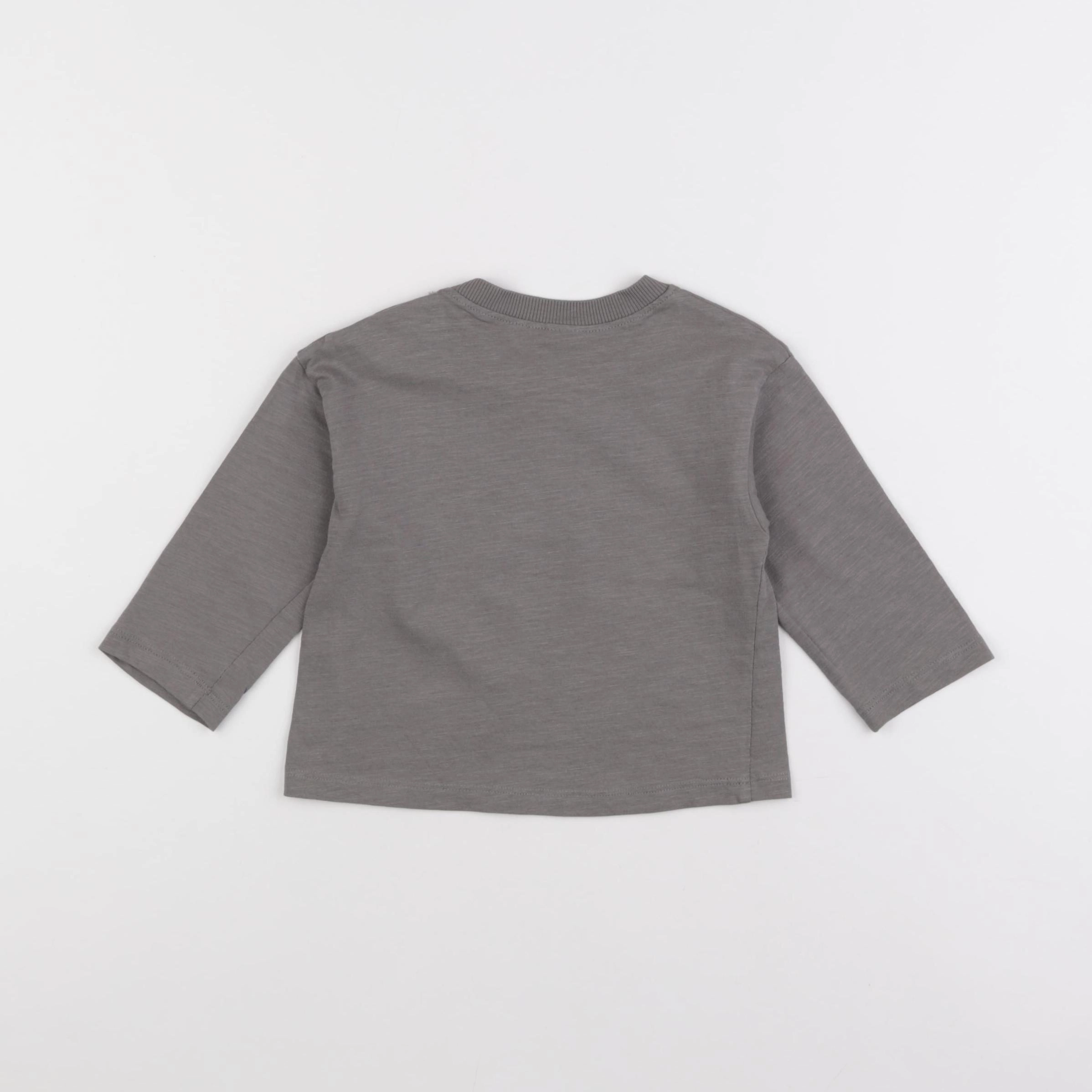 H&M - tee-shirt gris - 6/9 mois