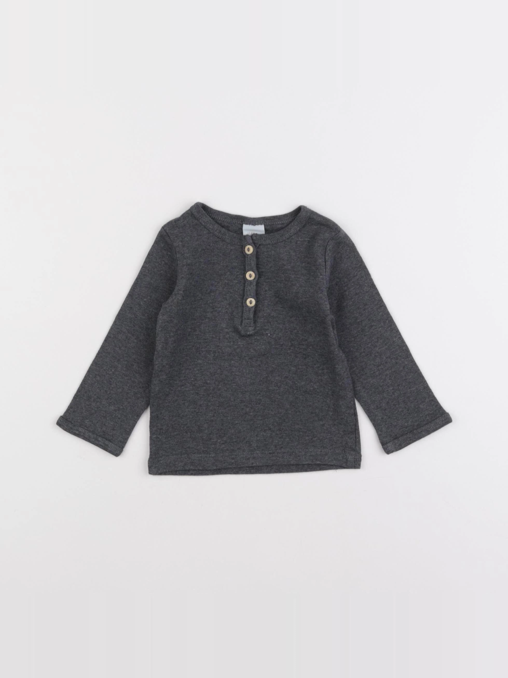 H&M - tee-shirt gris - 3/6 mois