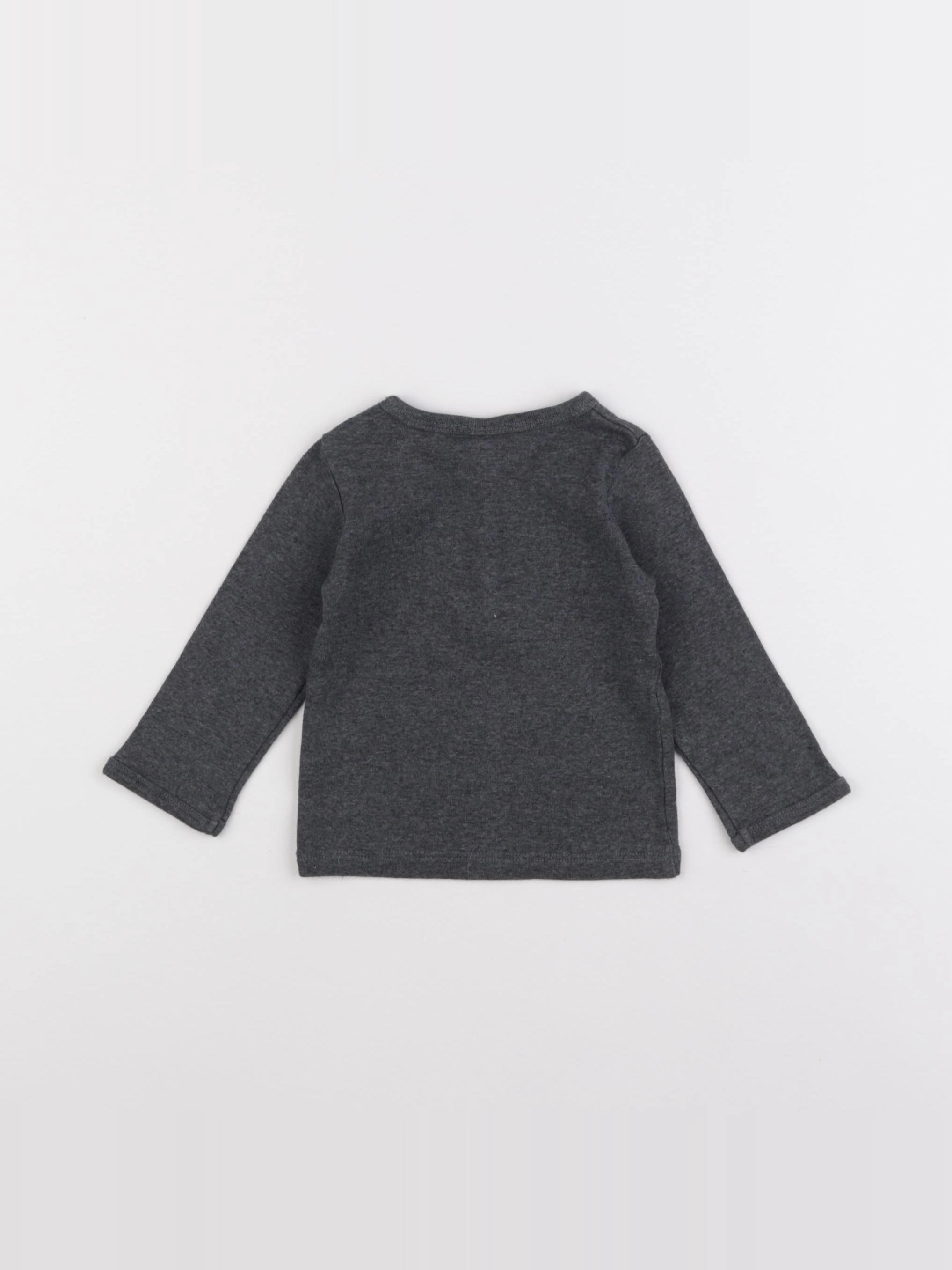 H&M - tee-shirt gris - 3/6 mois