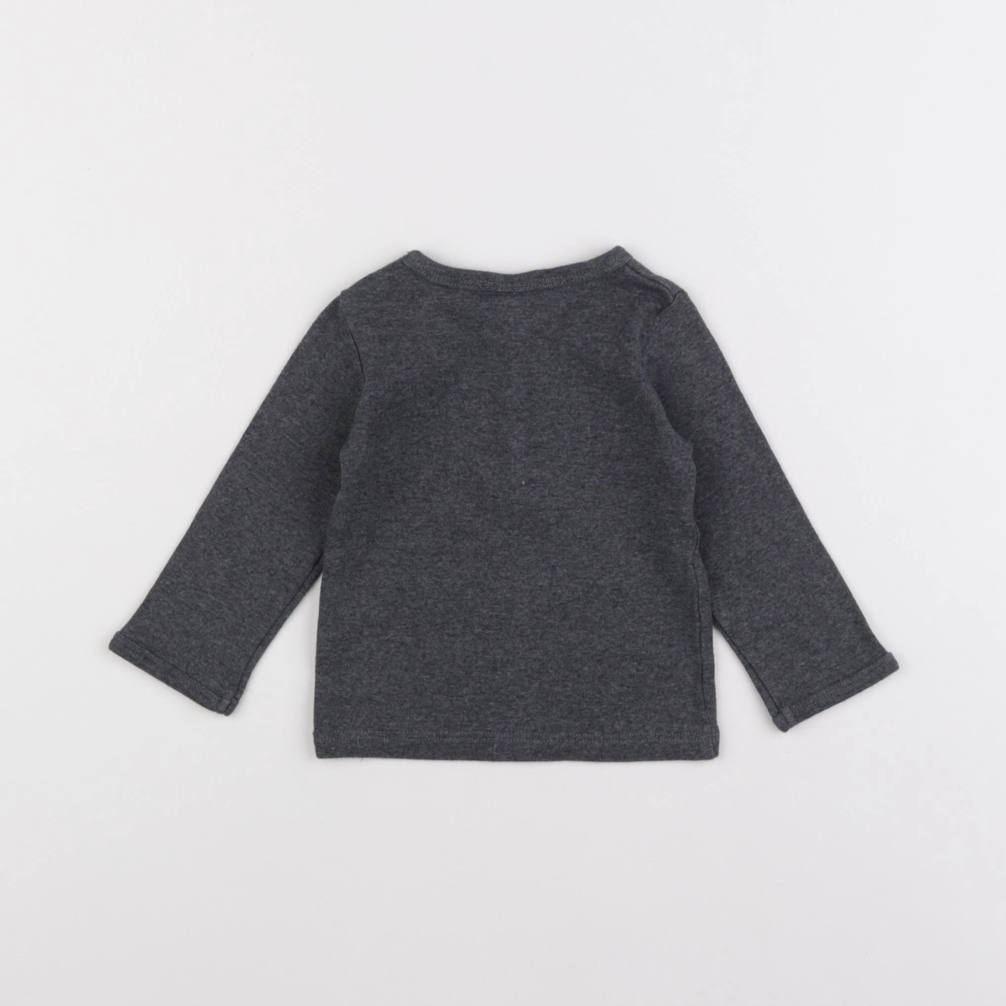 H&M - tee-shirt gris - 3/6 mois