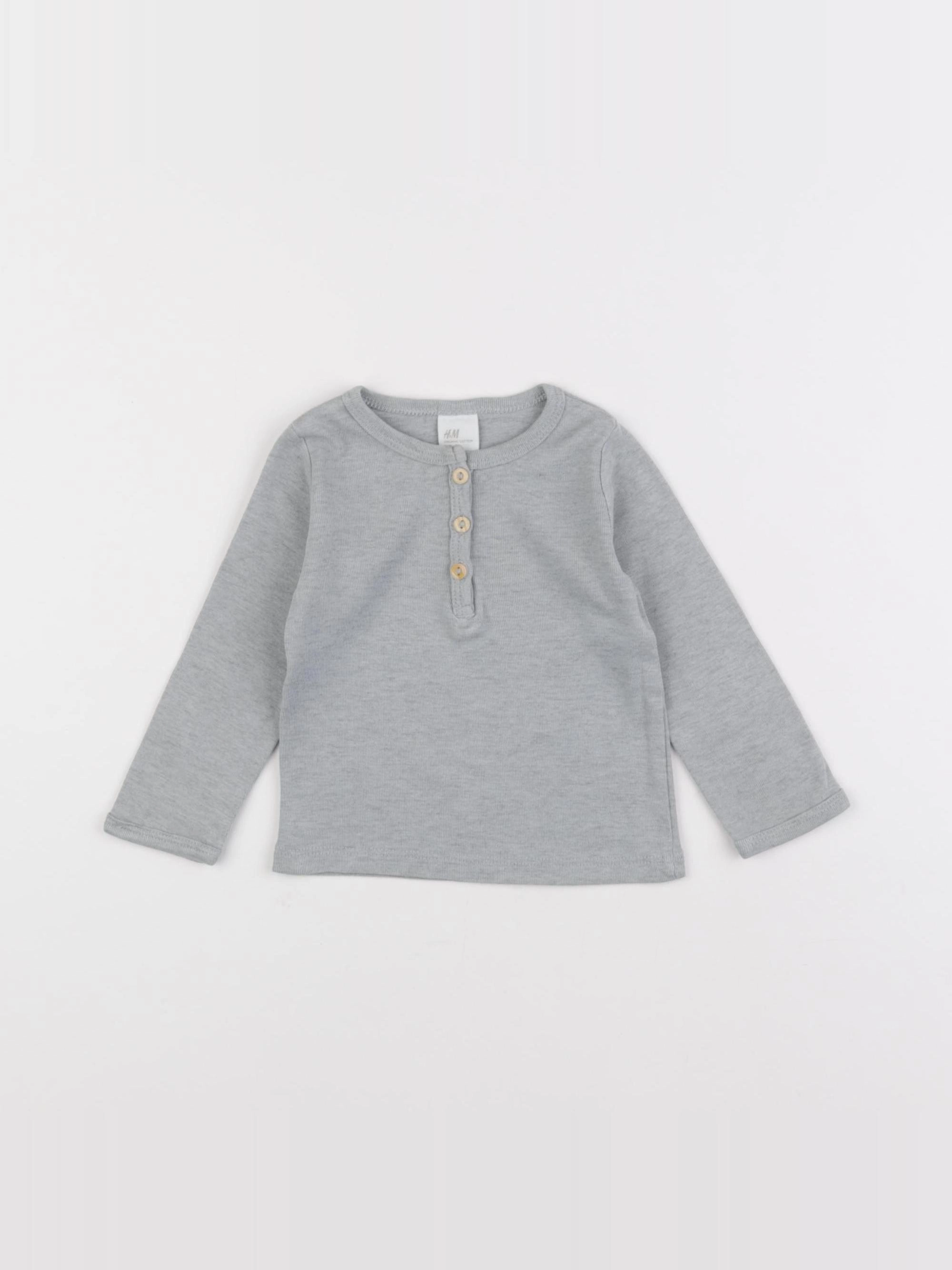 H&M - tee-shirt gris - 3/6 mois