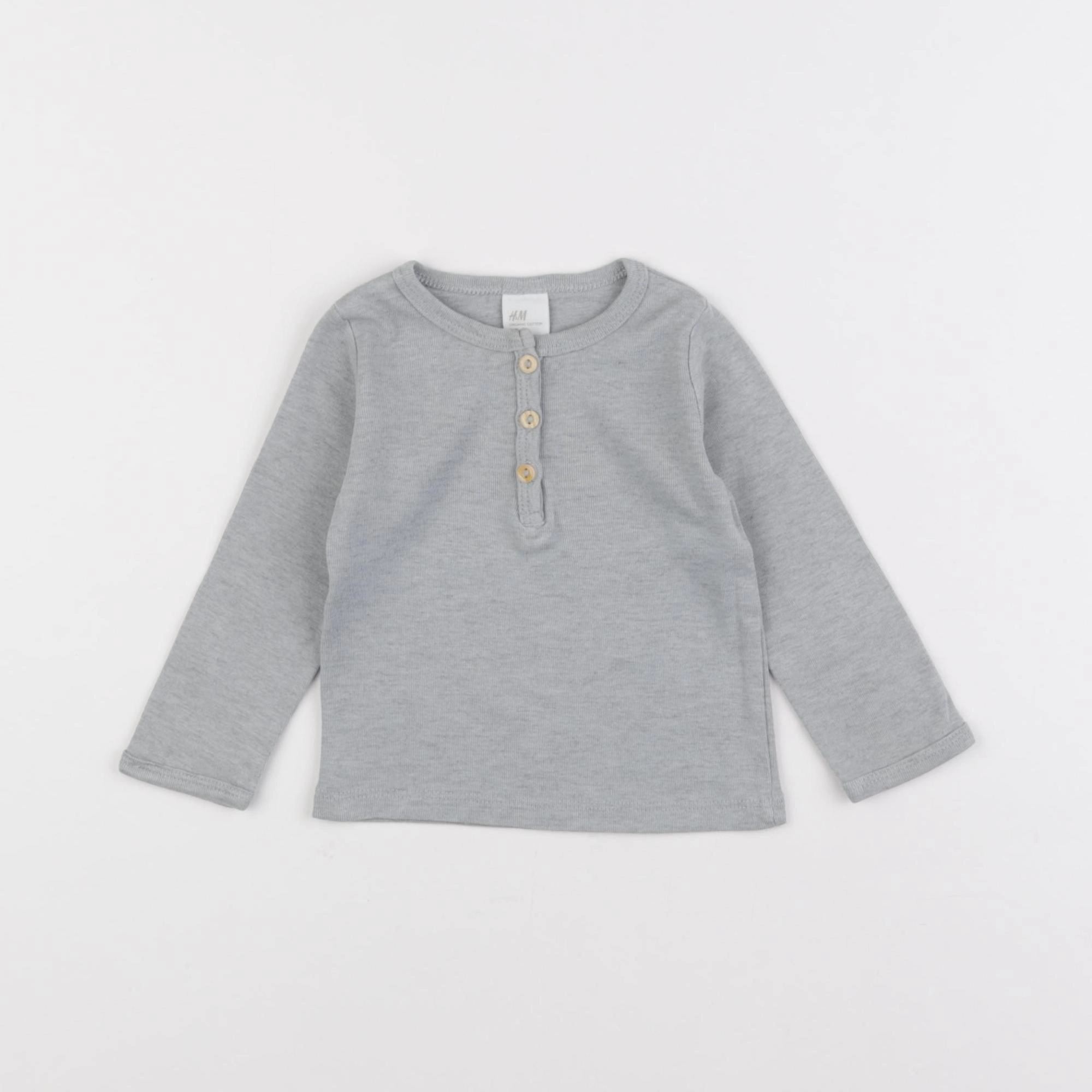 H&M - tee-shirt gris - 3/6 mois