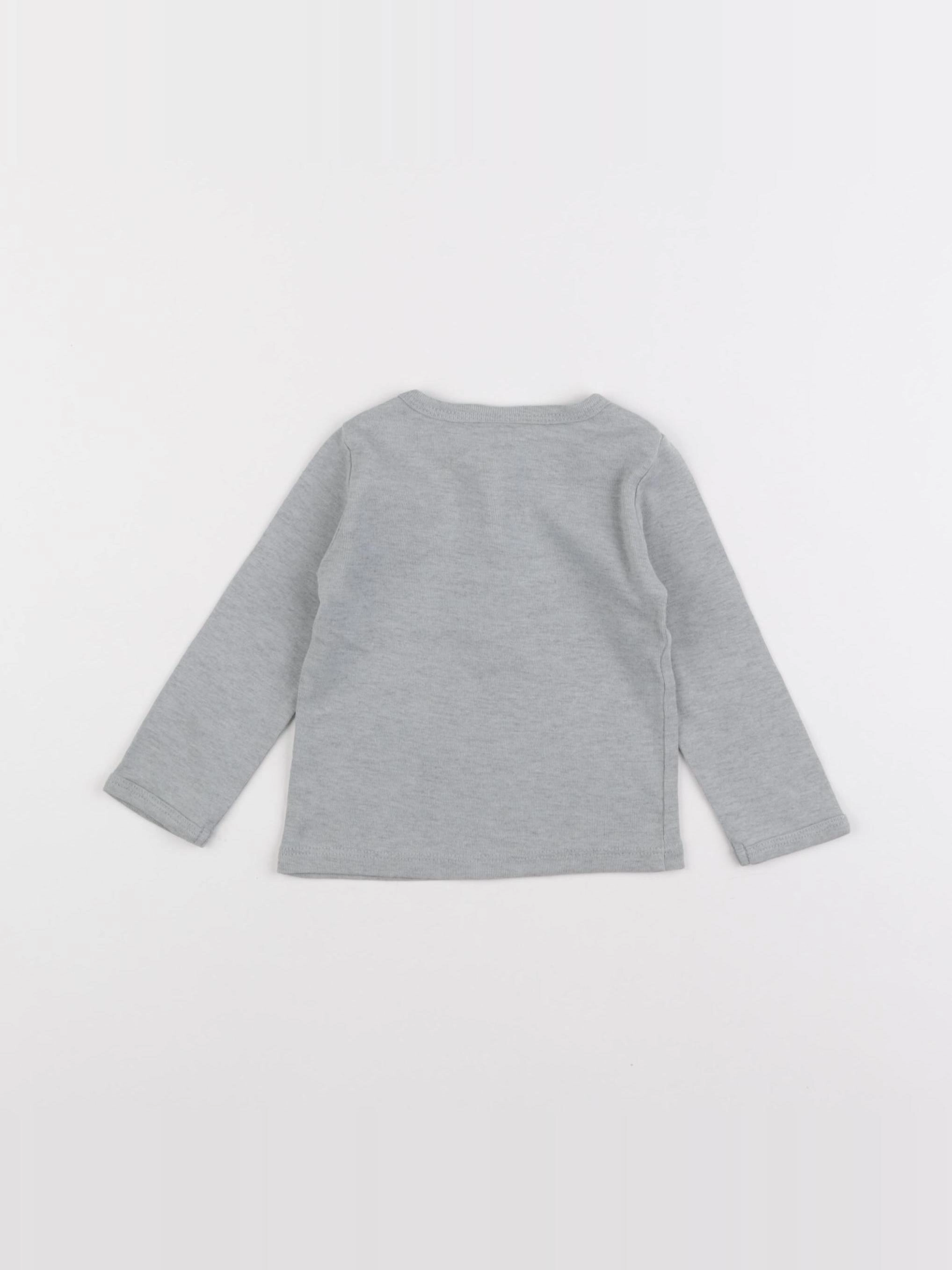 H&M - tee-shirt gris - 3/6 mois