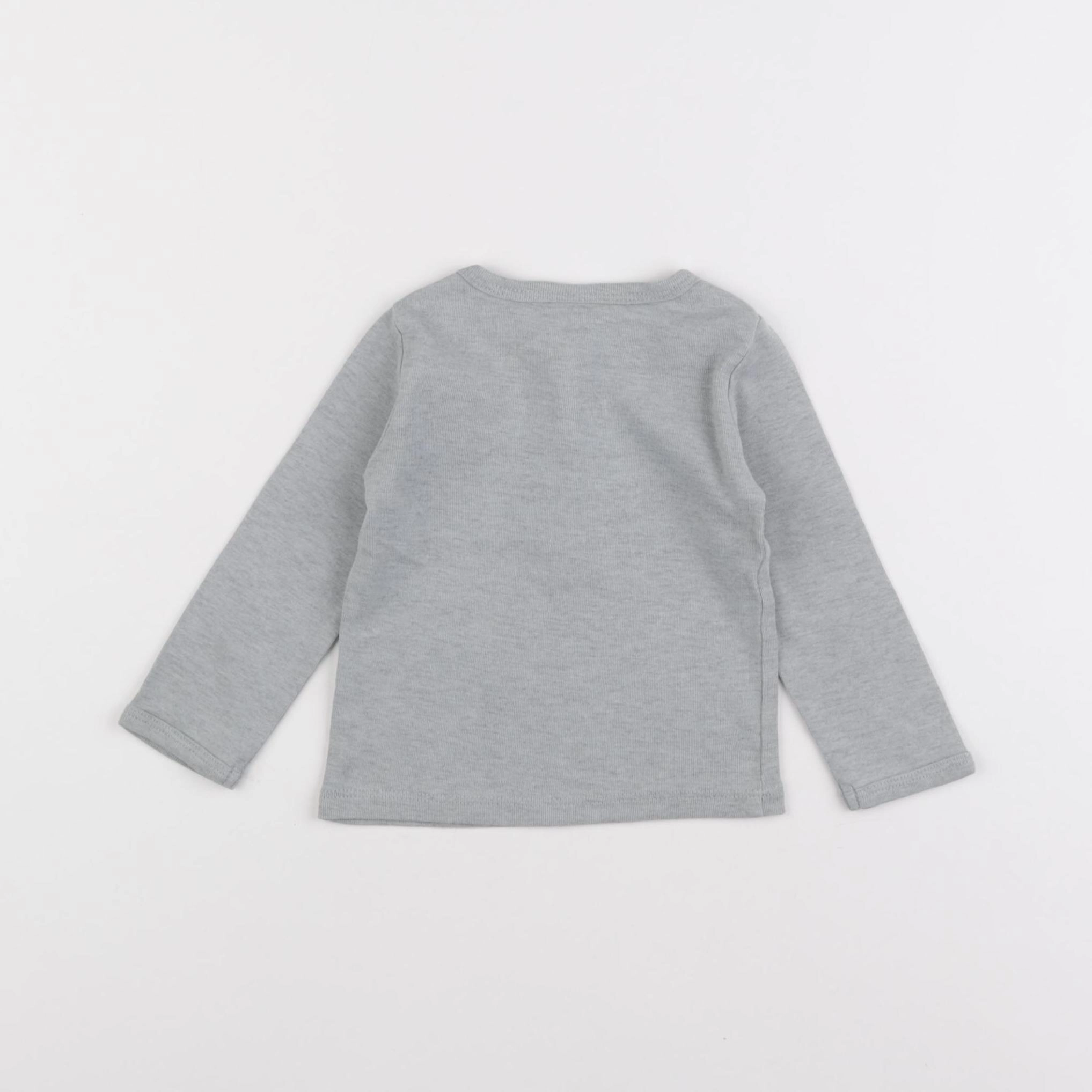 H&M - tee-shirt gris - 3/6 mois