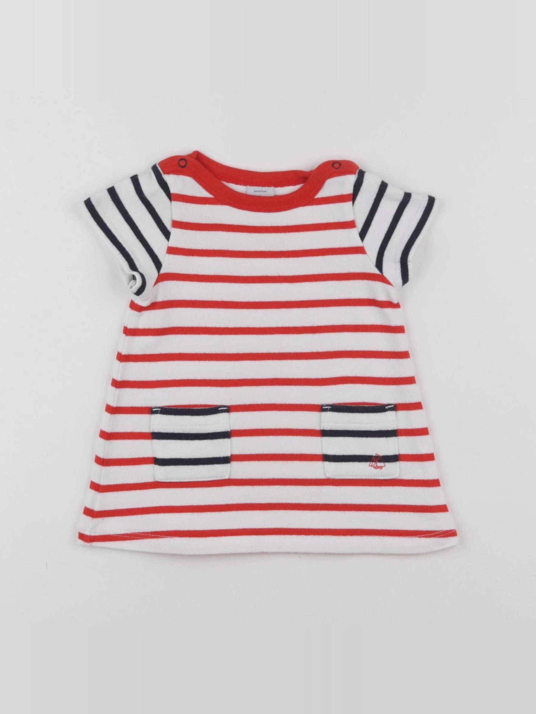Petit Bateau - robe rouge - 6 mois