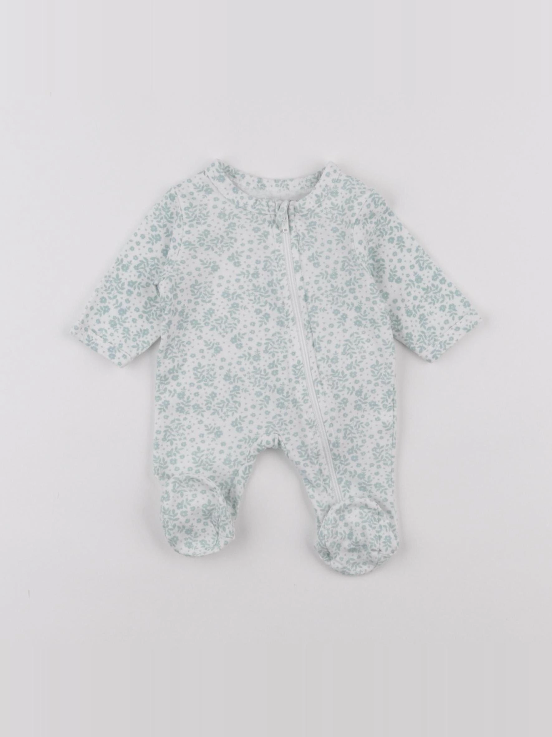 Vertbaudet - pyjama coton blanc, vert - Prématuré