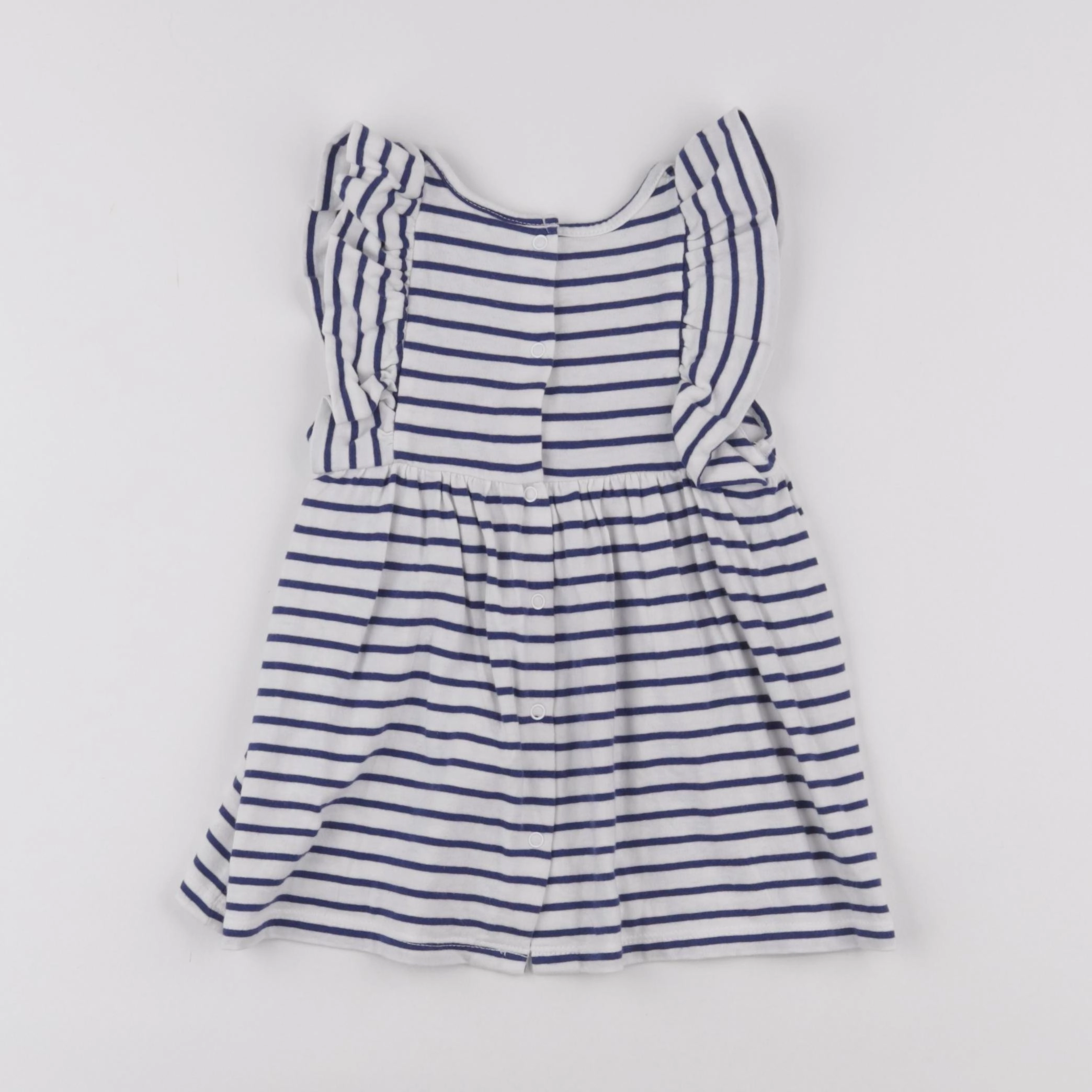 Vertbaudet - robe blanc, bleu - 9 mois