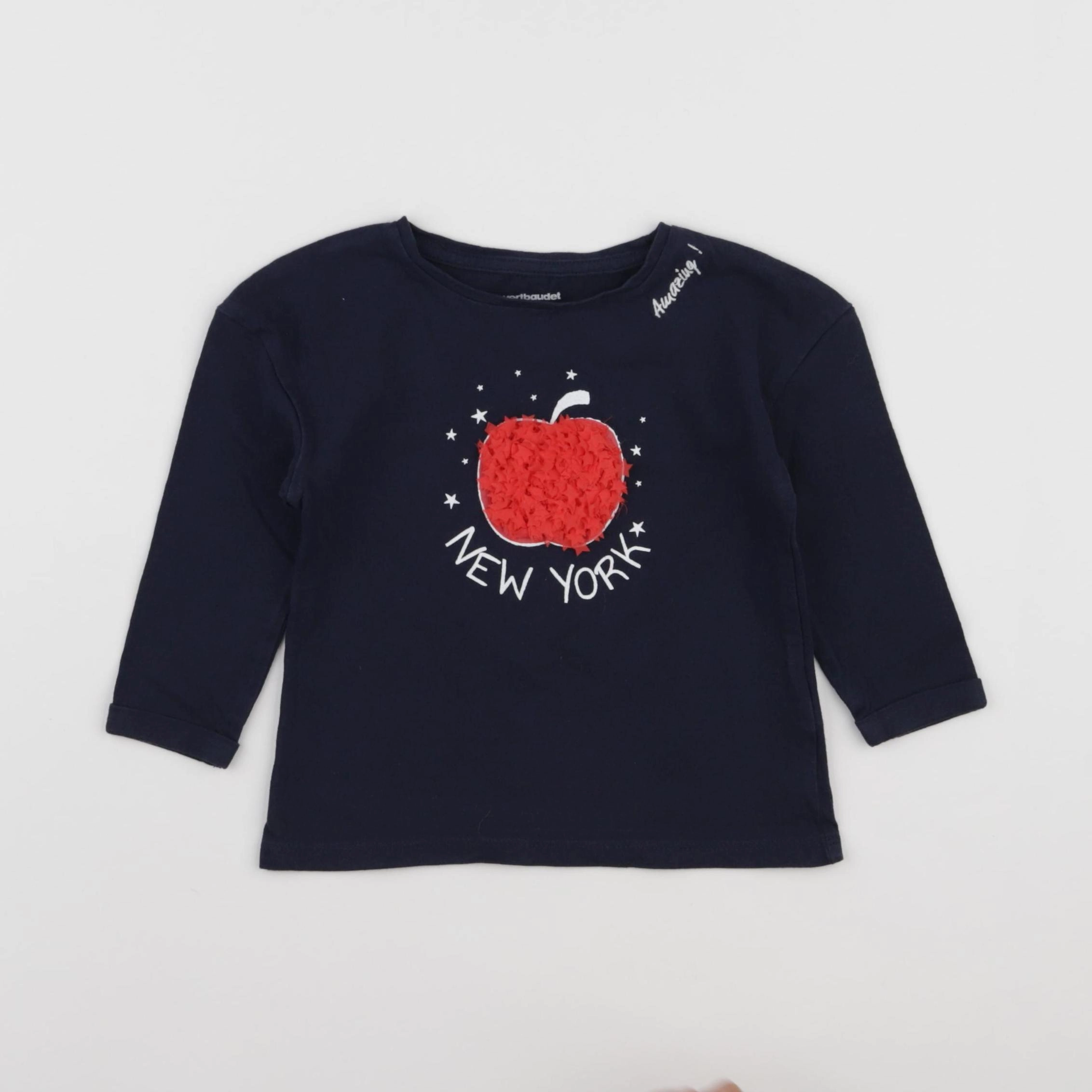Vertbaudet - tee-shirt bleu - 2 ans