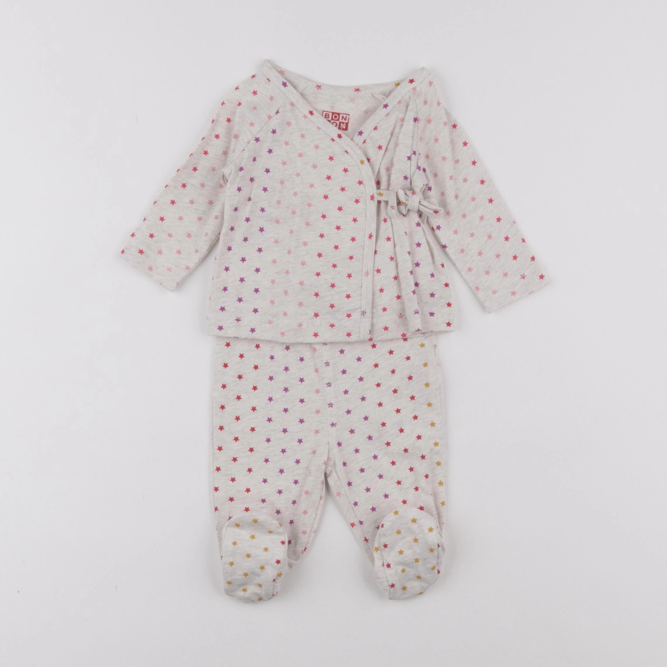 Bonton - pyjama coton gris - 1/3 mois