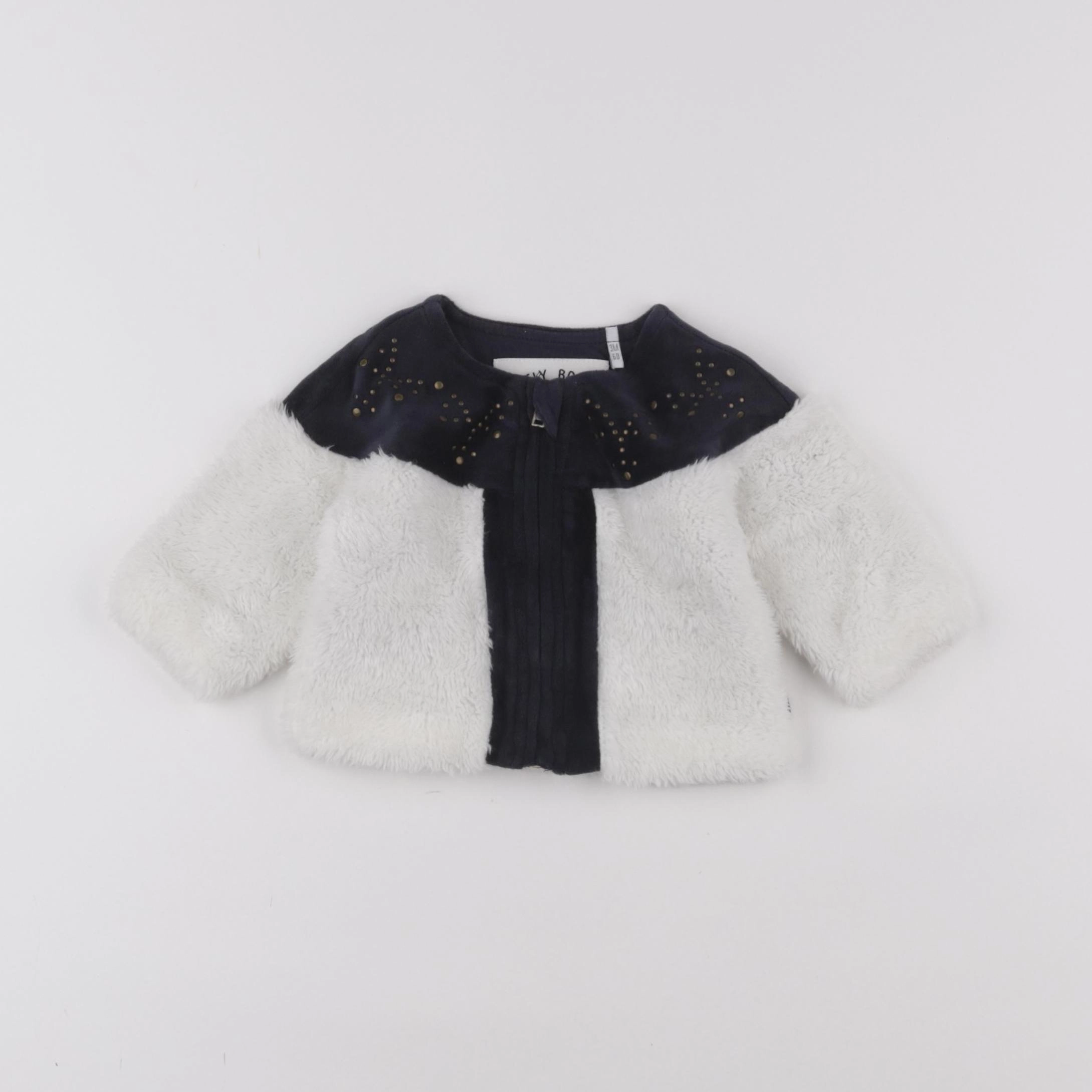 IKKS - gilet blanc, bleu - 3 mois