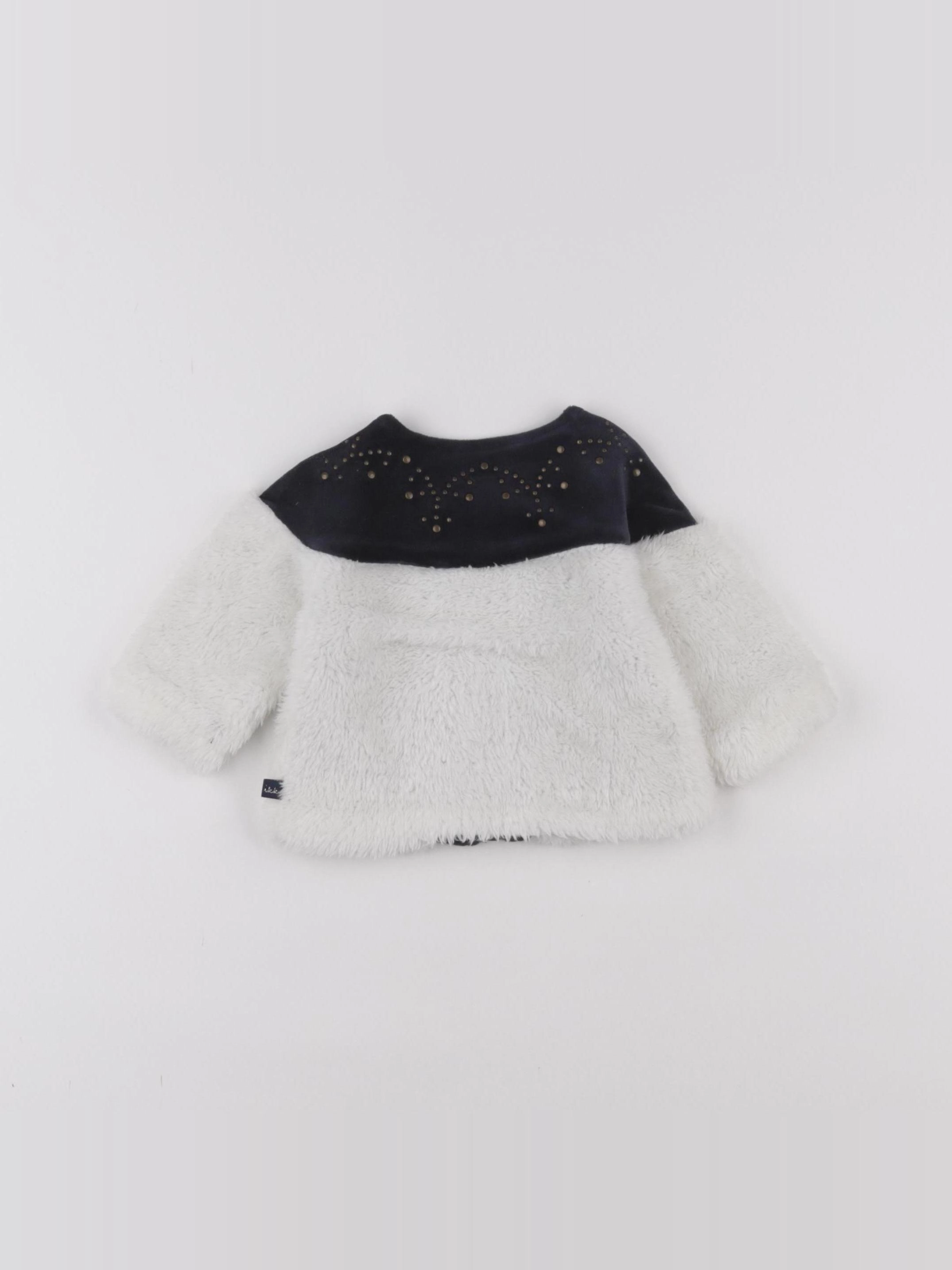 IKKS - gilet blanc, bleu - 3 mois