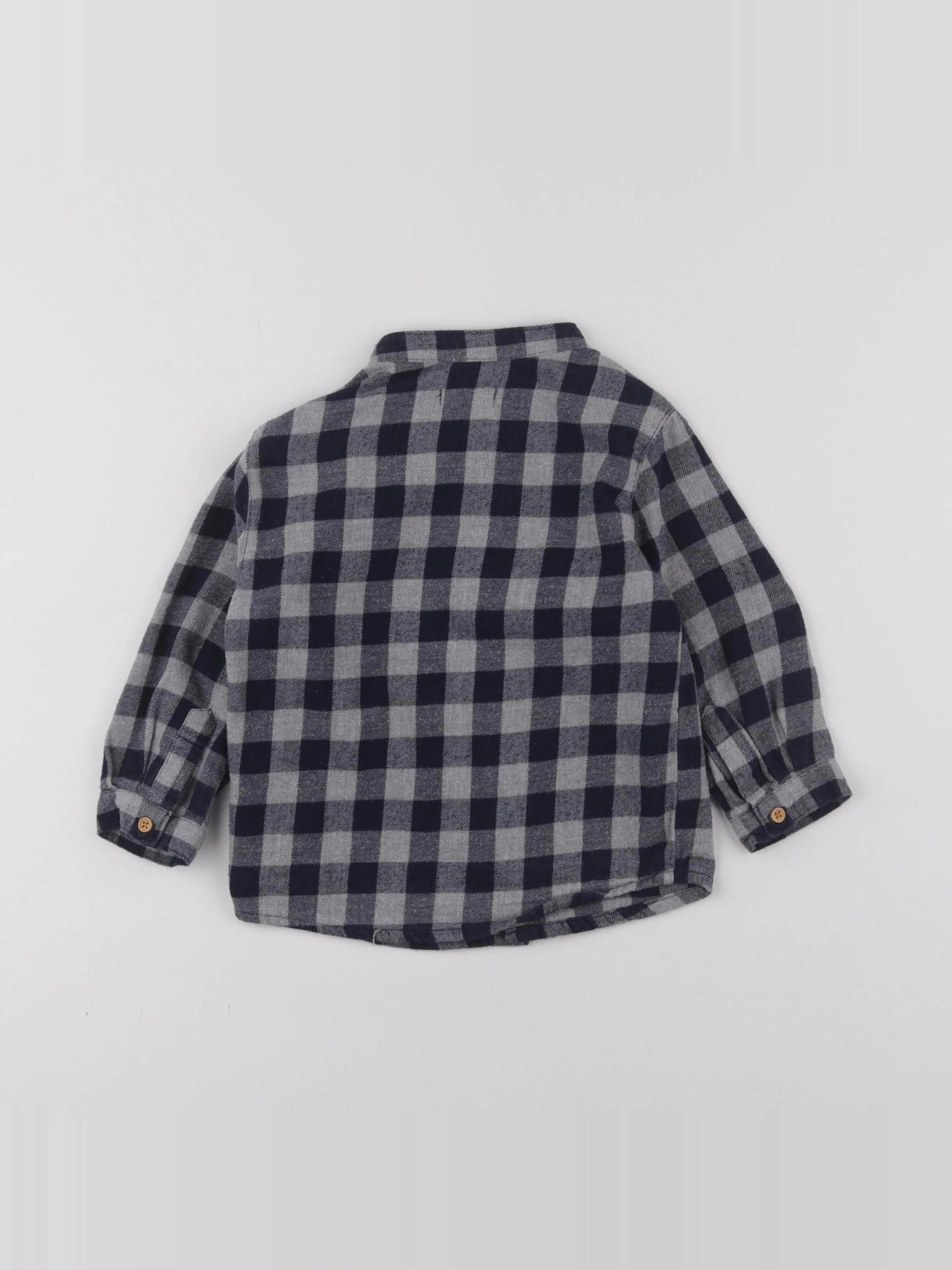 Boutchou - chemise bleu, gris - 18 mois