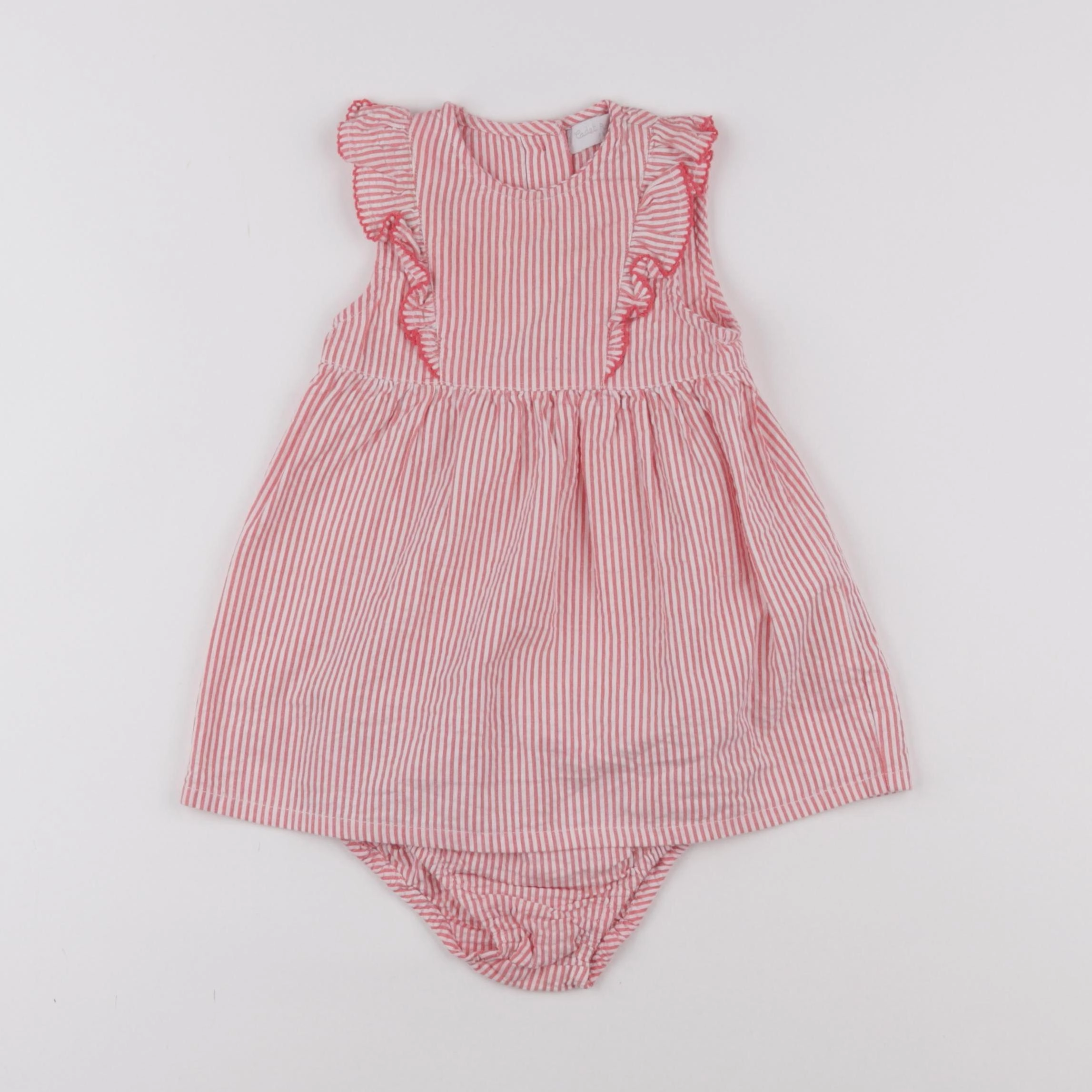 Cadet Rousselle - robe blanc, rose - 6 mois